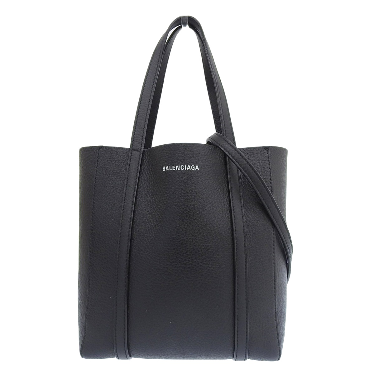 バレンシアガ BALENCIAGA エブリディ トートバッグ ショルダー 2WAY 型押しレザー ブラック レディース 551815 4124