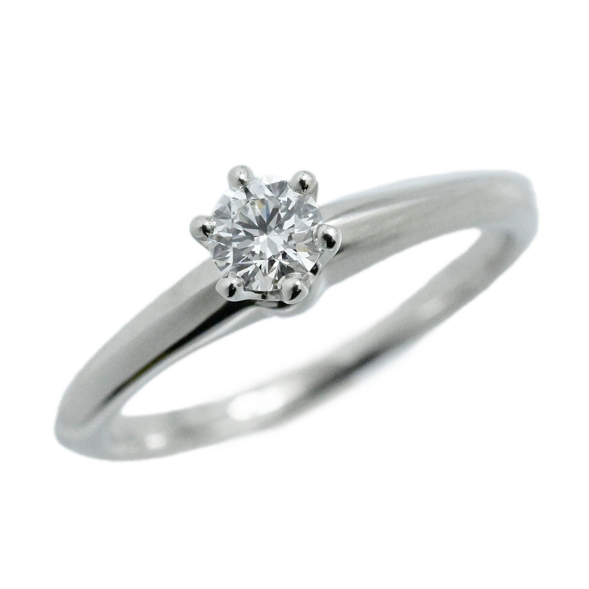 ティファニー TIFFANY & Co. Pt 950 プラチナ ソリテール ダイヤ0.18ct リング 9号 レディース  3634