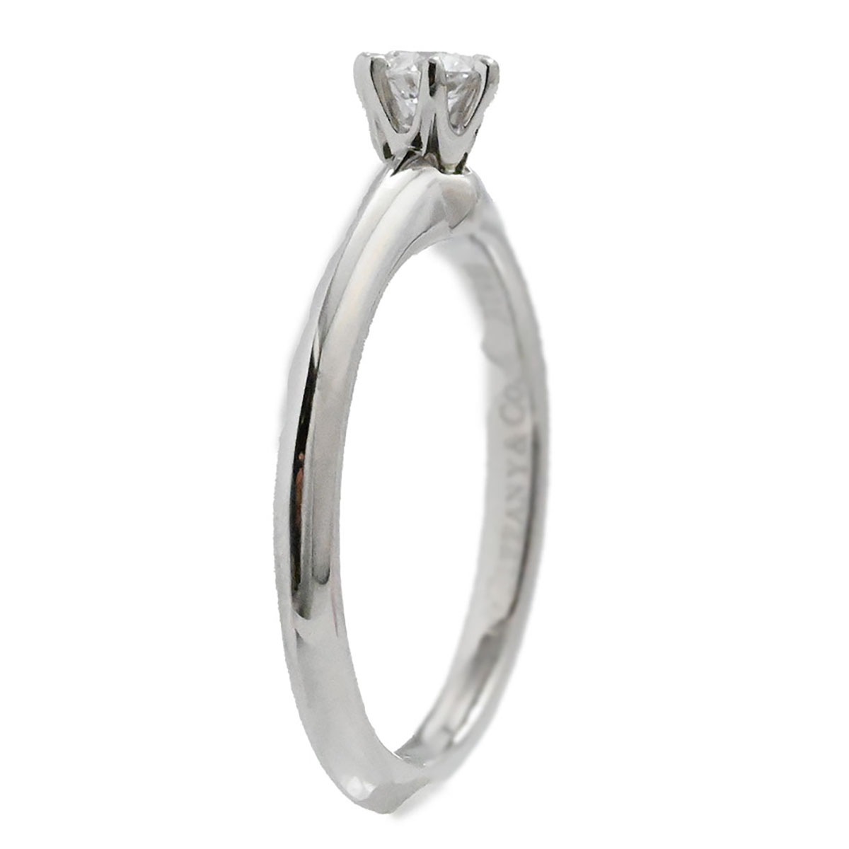 ティファニー TIFFANY & Co. Pt 950 プラチナ ソリテール ダイヤ0.18ct リング 9号 レディース  3634