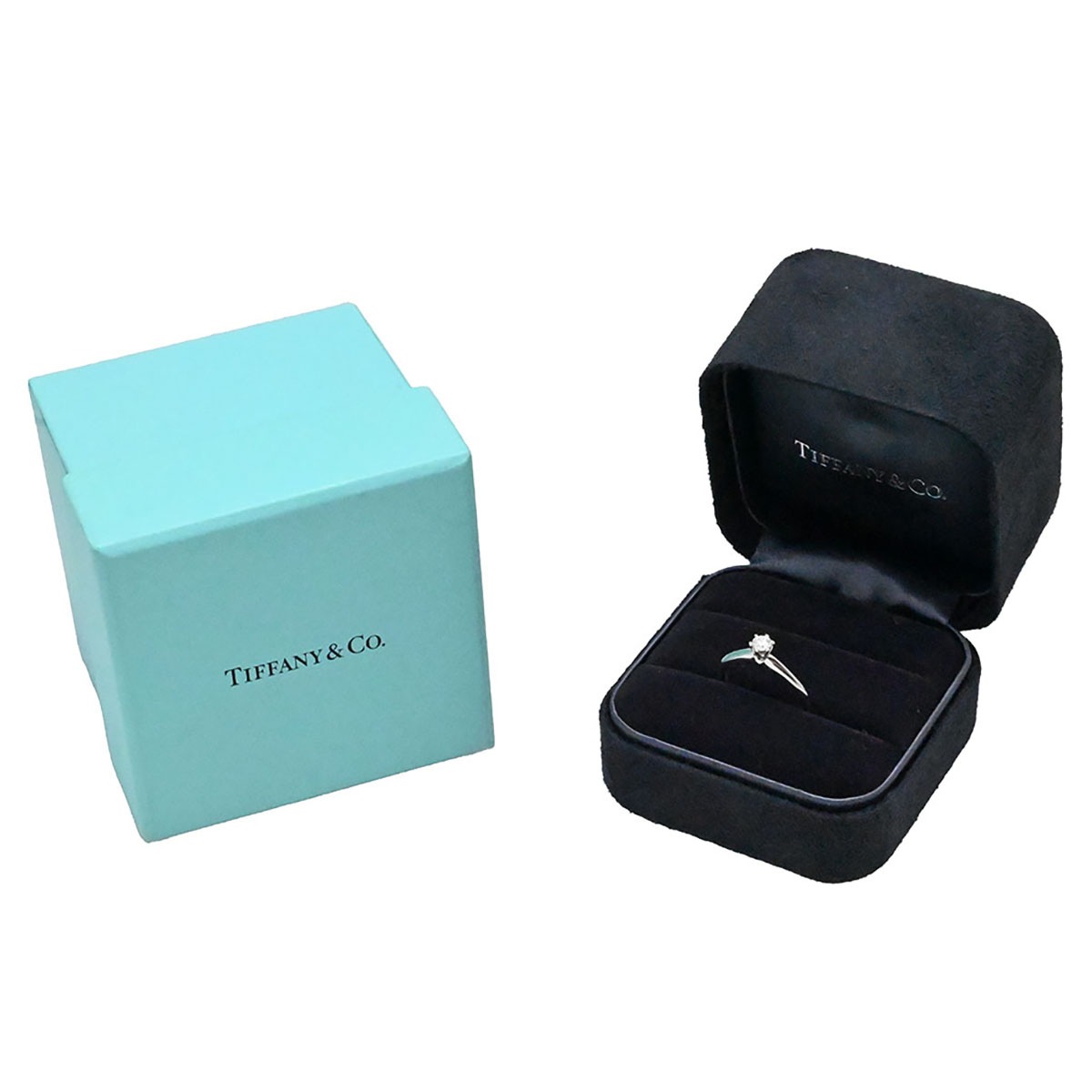 ティファニー TIFFANY & Co. Pt 950 プラチナ ソリテール ダイヤ0.18ct リング 9号 レディース  3634