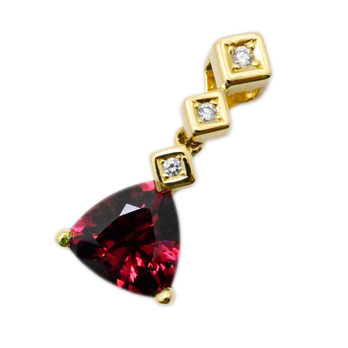 タサキ TASAKI K18YG イエローゴールド ガーネット ダイヤ0.03ct ペンダントトップ レディース  3747