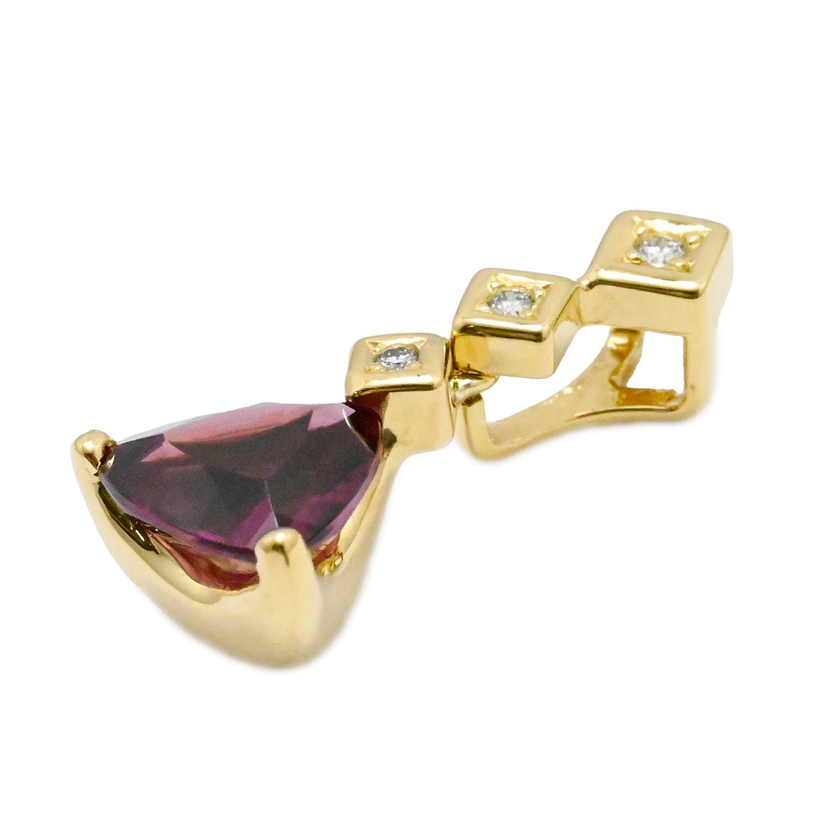 タサキ TASAKI K18YG イエローゴールド ガーネット ダイヤ0.03ct ペンダントトップ レディース  3747