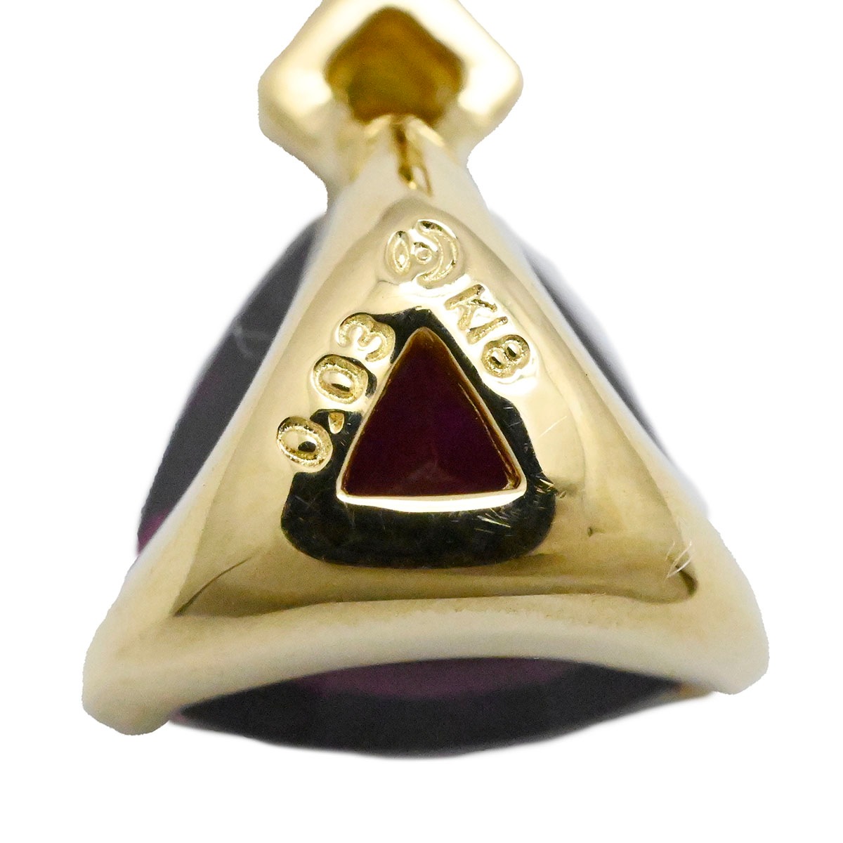 タサキ TASAKI K18YG イエローゴールド ガーネット ダイヤ0.03ct ペンダントトップ レディース  3747