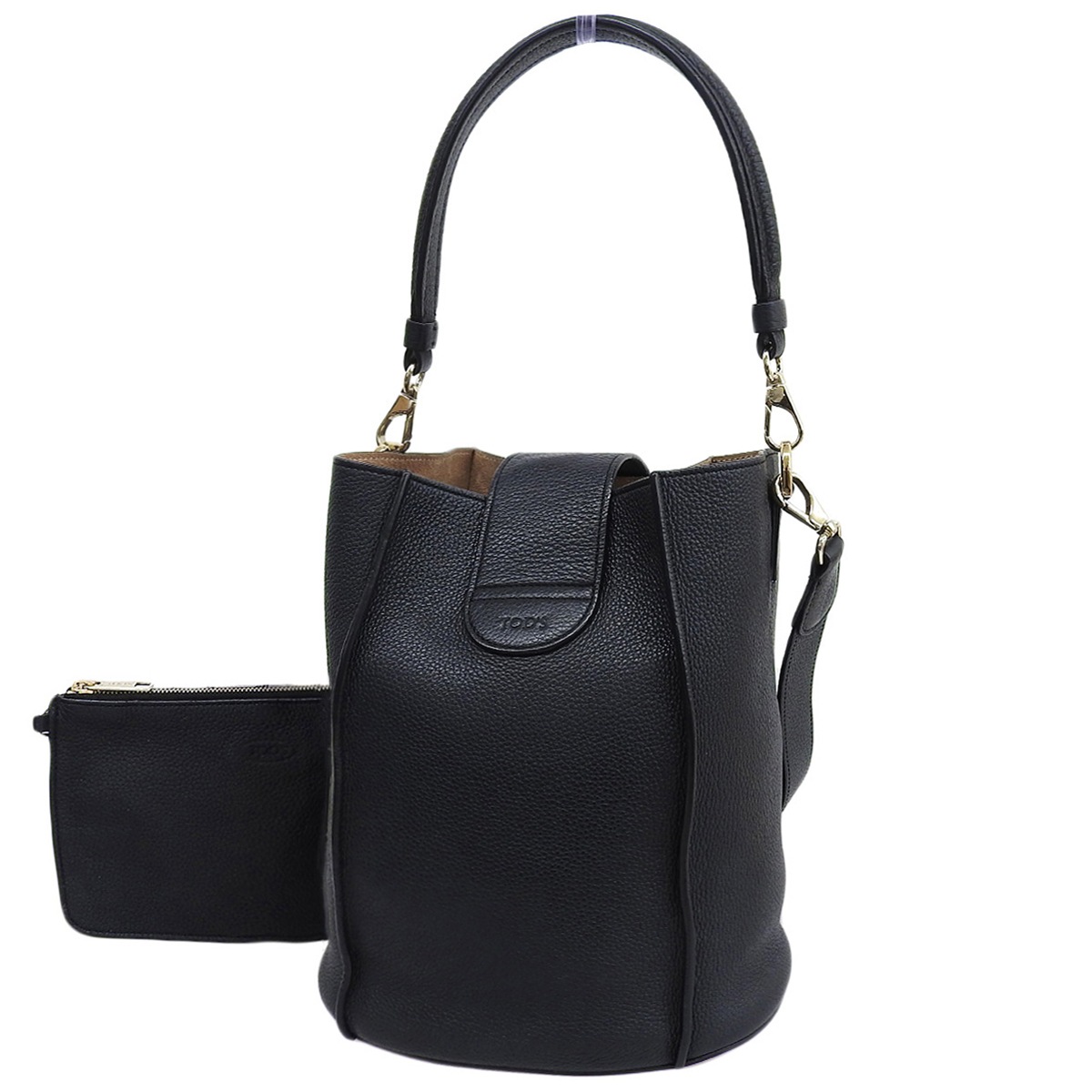 トッズ TOD'S ダブルTリング バケツ ポーチ付 2WAYバッグ ハンドバッグ
