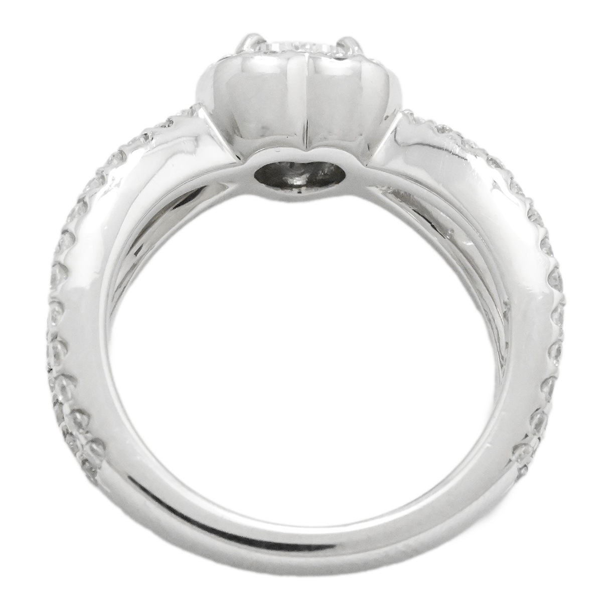 ポンテヴェッキオ Ponte Vecchio P/V K18WG ホワイトゴールド ダイヤ0.303ct 0.60ct ハートモチーフリング 10号 レディース  3984