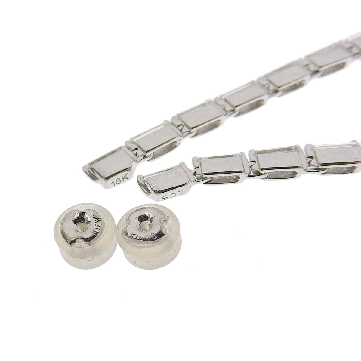 K18ＷG ホワイトゴールド ダイヤモンド 1.05ct ピアス レディース 8252