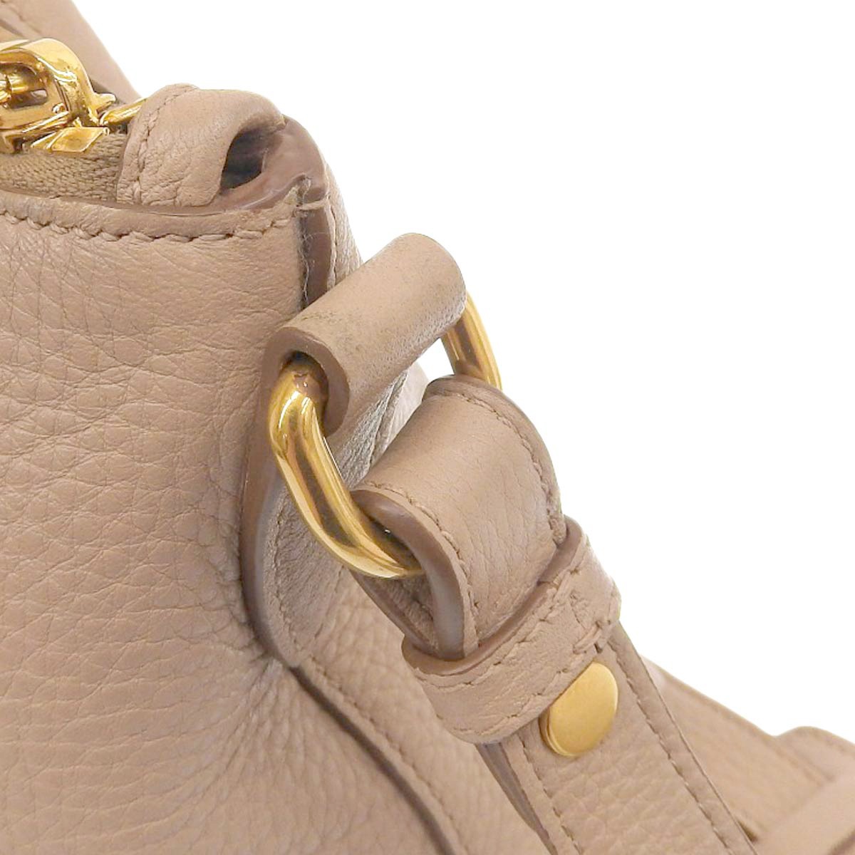 プラダ PRADA 2way ハンドバッグ ショルダーバッグ VIT.DAINO レザー CAMMEO ベージュ系 ゴールド金具 レディース 1BA111 4272