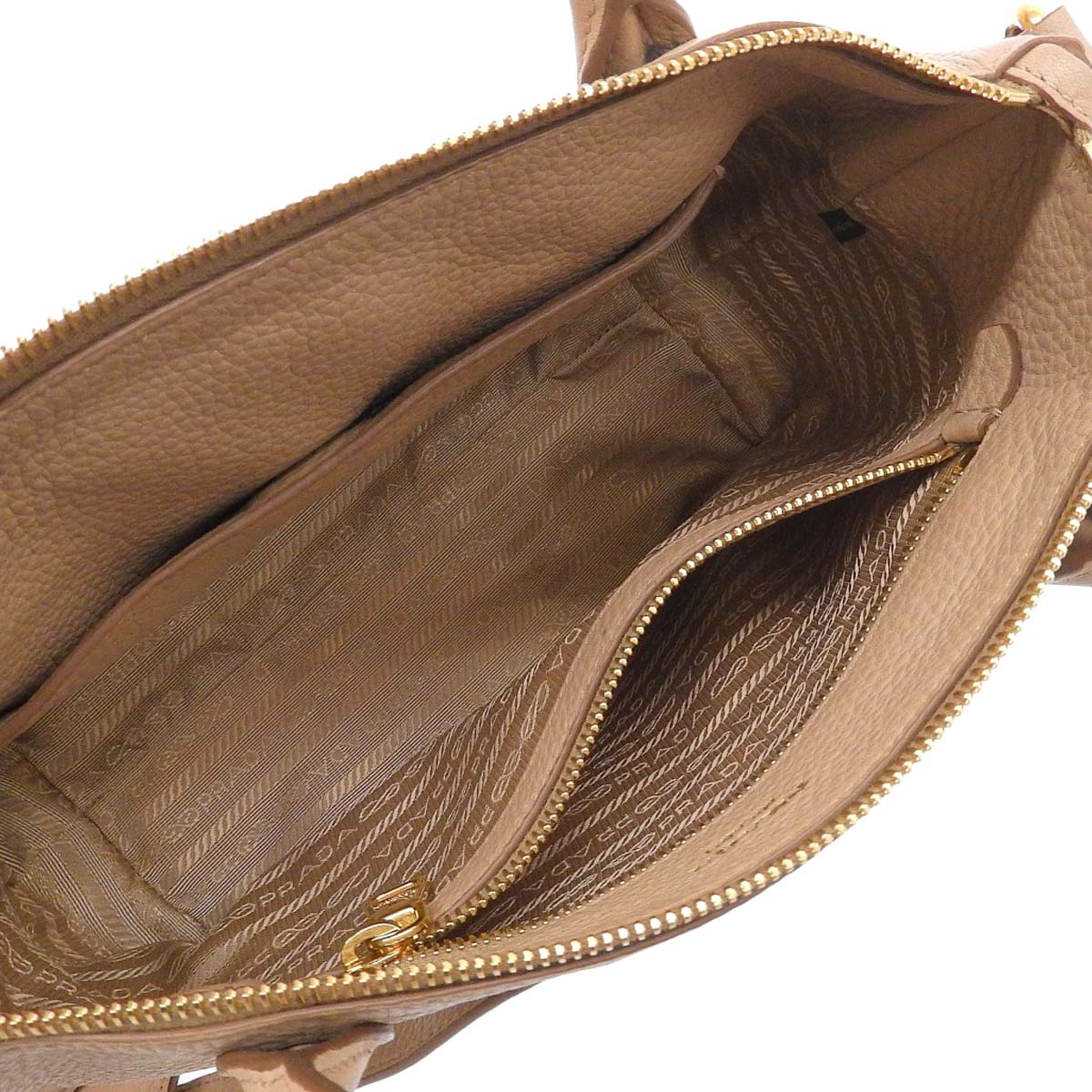 プラダ PRADA 2way ハンドバッグ ショルダーバッグ VIT.DAINO レザー CAMMEO ベージュ系 ゴールド金具 レディース 1BA111 4272