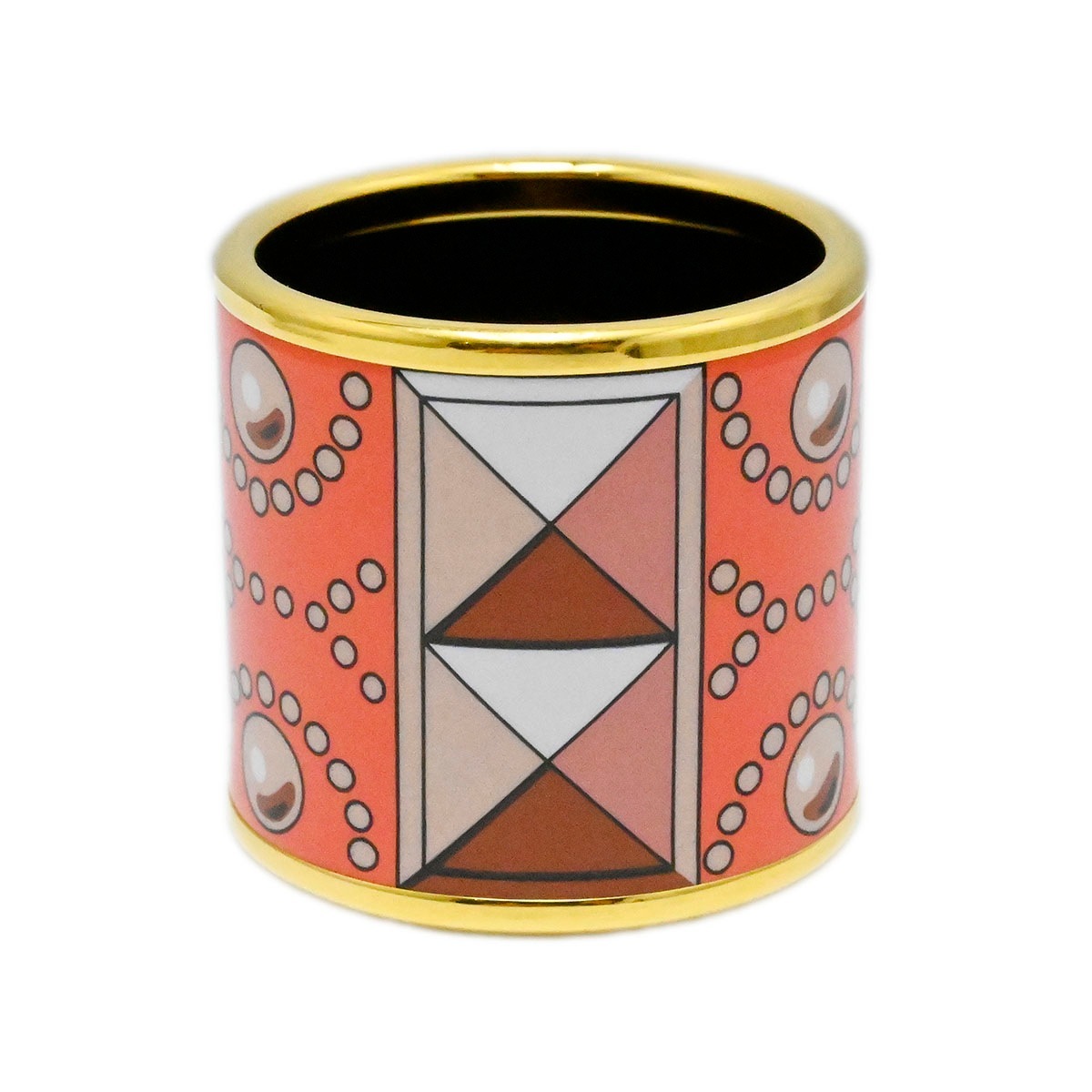 エルメス HERMES スカーフリング コリエドシアン COLLIRRS DE CHIENS ピンク メタル エナメル  3748