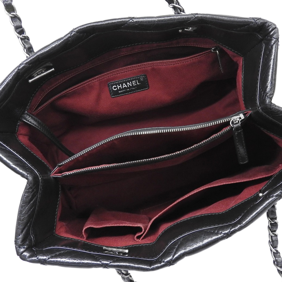 シャネル CHANEL チェーントート マトラッセ ココマーク レザー ブラック レディース 20番台 4659