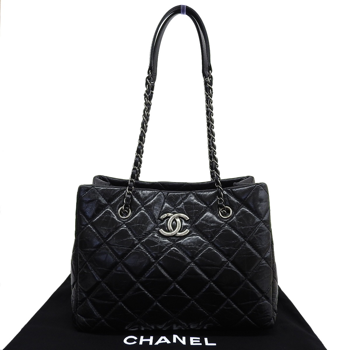 シャネル CHANEL チェーントート マトラッセ ココマーク レザー ブラック レディース 20番台 4659
