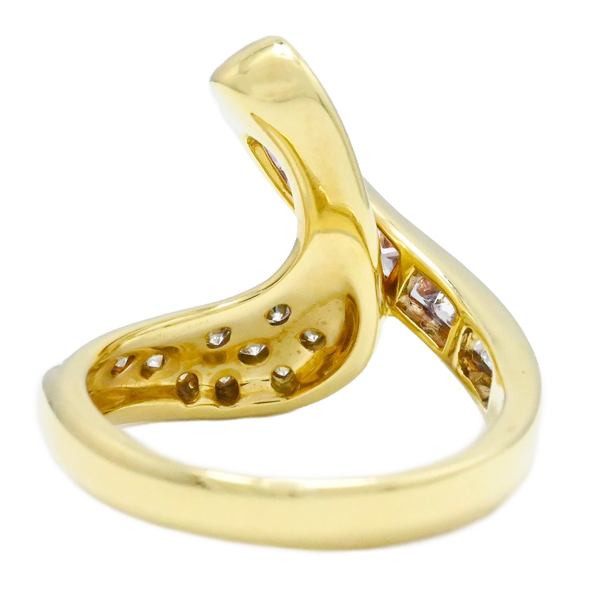 ジュネ Jeunet  K18YG イエローゴールド ピンクサファイア0.78ct ダイヤ0.16ct リング 12号 レディース  3985