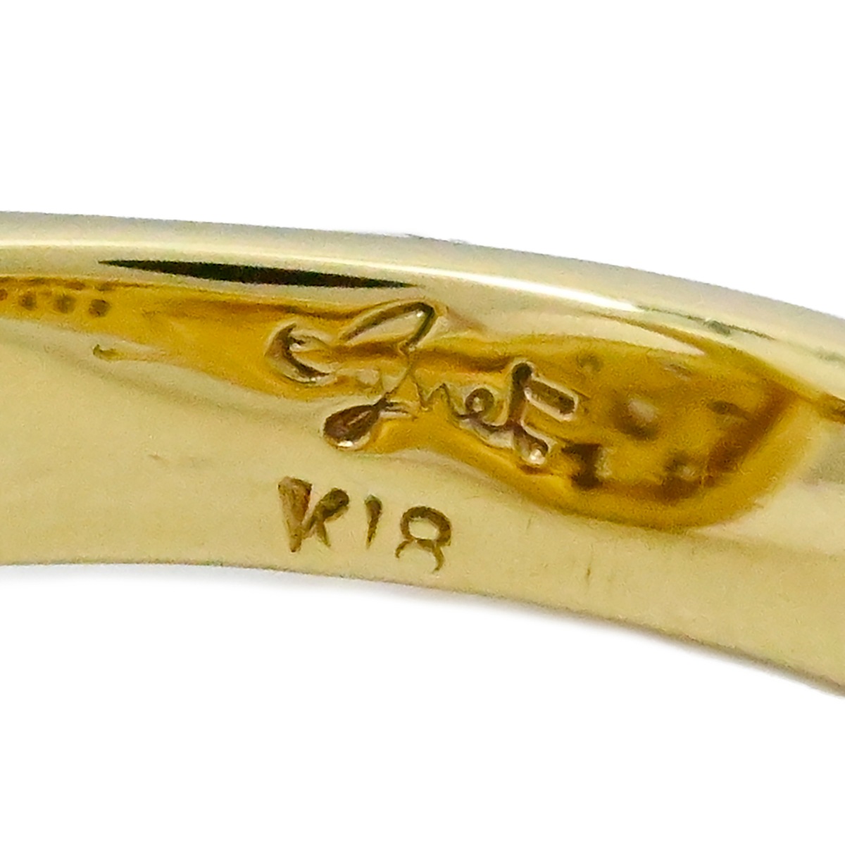 ジュネ Jeunet  K18YG イエローゴールド ピンクサファイア0.78ct ダイヤ0.16ct リング 12号 レディース  3985