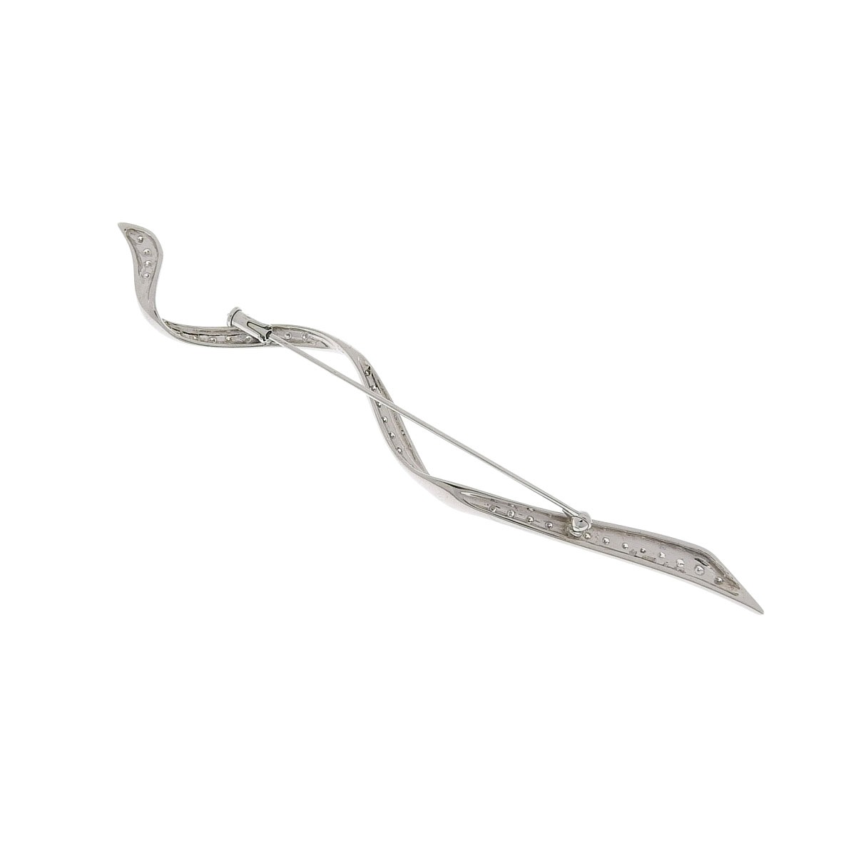 K18ＷG K14WG ホワイトゴールド ダイヤモンド 0.51ct ブローチ レディース 8253