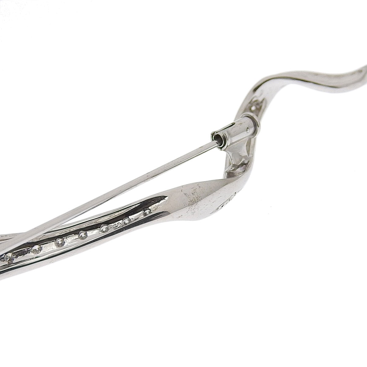 K18ＷG K14WG ホワイトゴールド ダイヤモンド 0.51ct ブローチ レディース 8253