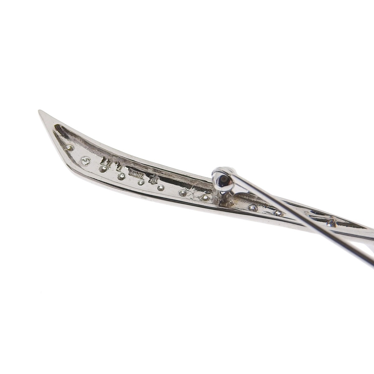 K18ＷG K14WG ホワイトゴールド ダイヤモンド 0.51ct ブローチ レディース 8253