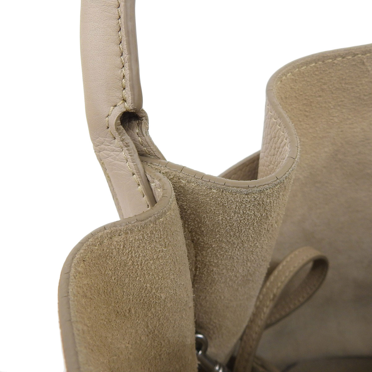 セリーヌ CELINE ビッグバッグバケット ハンドバッグ 型押しレザー ライトトープ レディース 8678