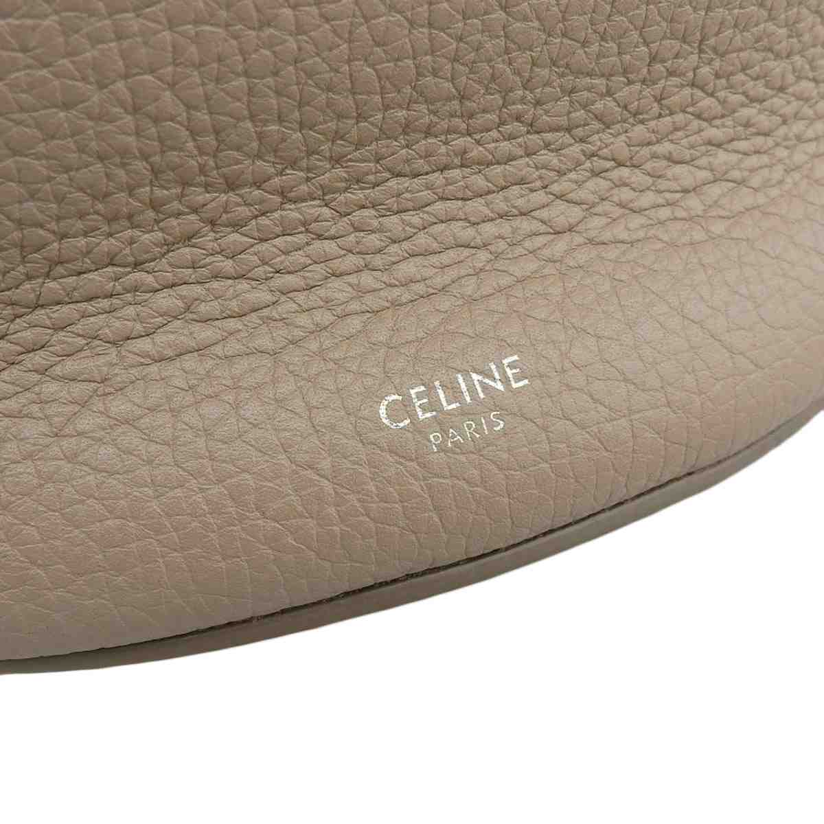 セリーヌ CELINE ビッグバッグバケット ハンドバッグ 型押しレザー ライトトープ レディース 8678
