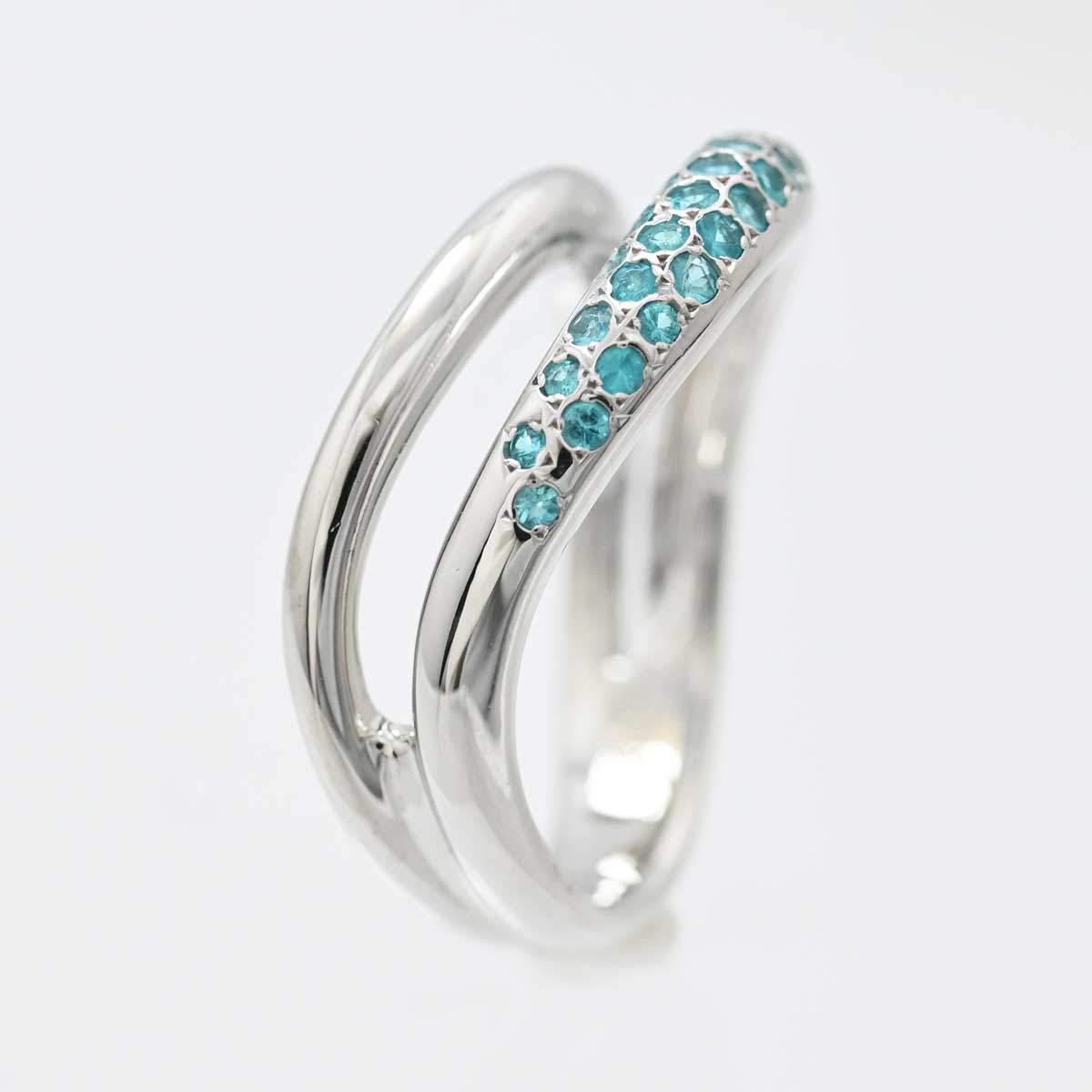 タサキ TASAKI K18WG ホワイトゴールド ダイヤ0.02ct トルマリン0.32ct リング 12.5号 レディース  3376