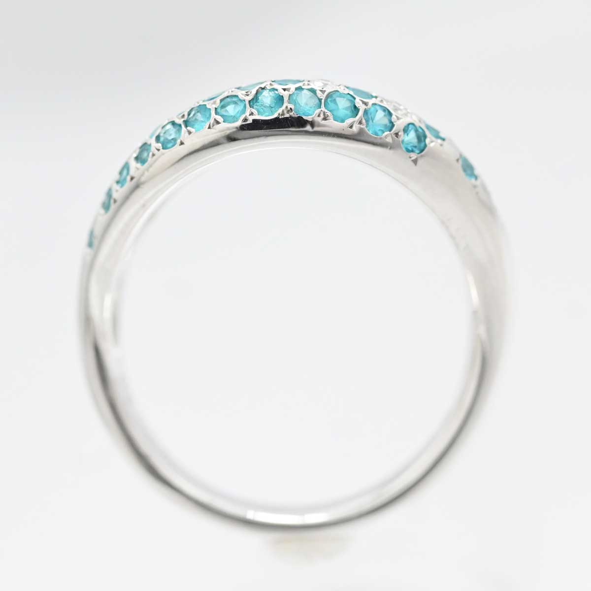 タサキ TASAKI K18WG ホワイトゴールド ダイヤ0.02ct パライバ
