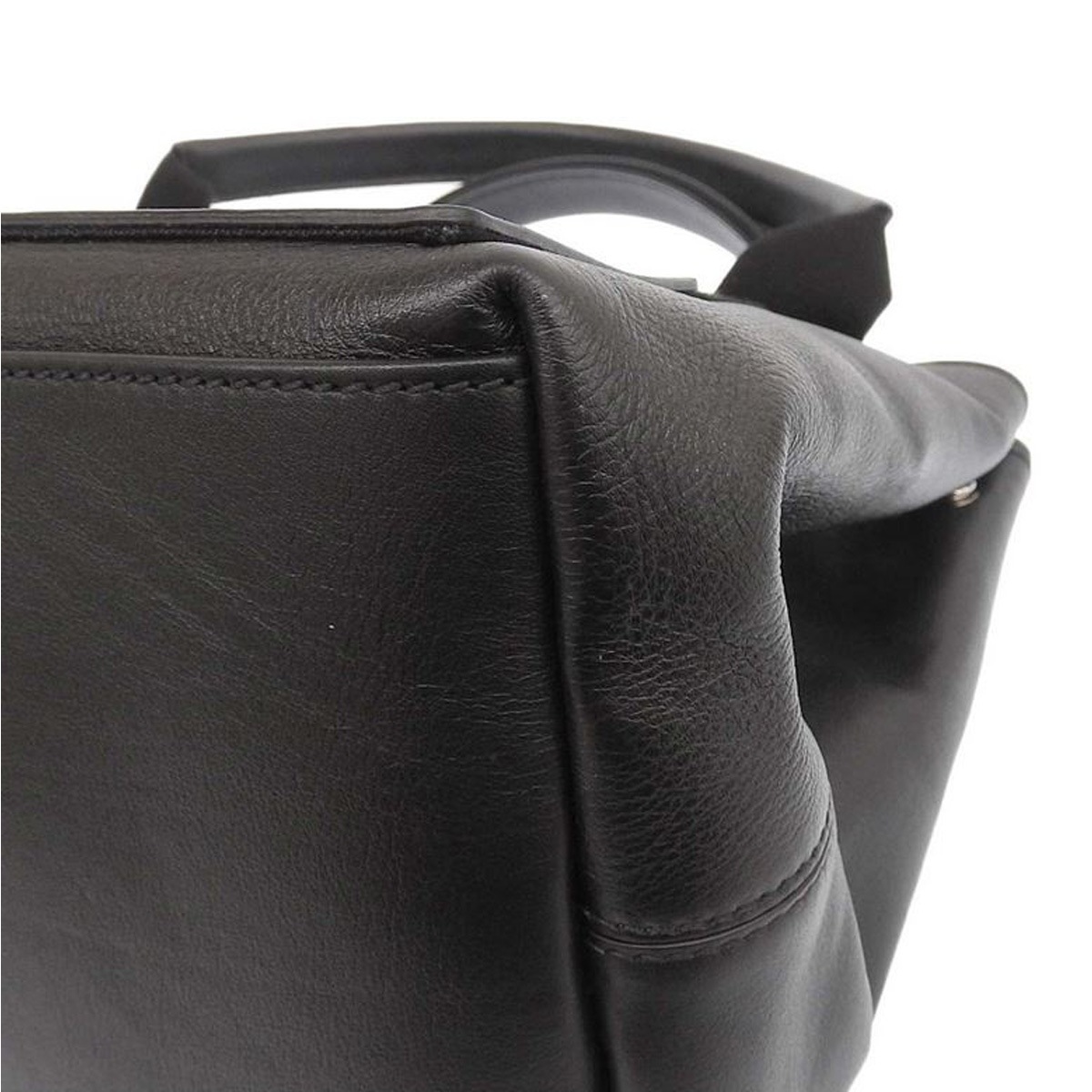 バレンシアガ BALENCIAGA ネイビーカバS トートバッグ ハンドバッグ パンチングロゴ レザー ブラック レディース 339933 4273