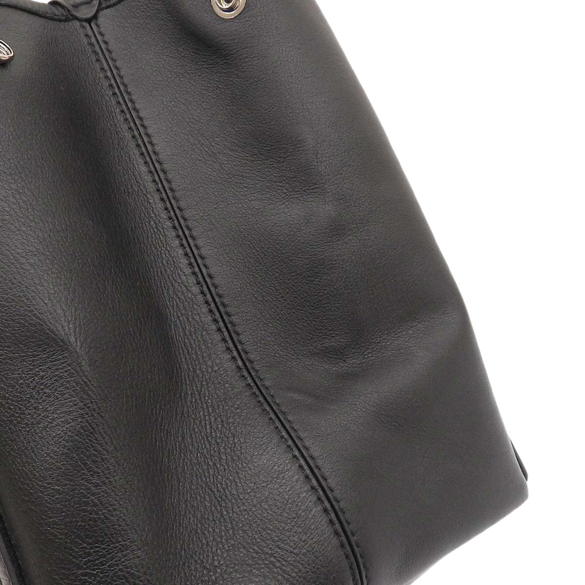 バレンシアガ BALENCIAGA ネイビーカバS トートバッグ ハンドバッグ パンチングロゴ レザー ブラック レディース 339933 4273