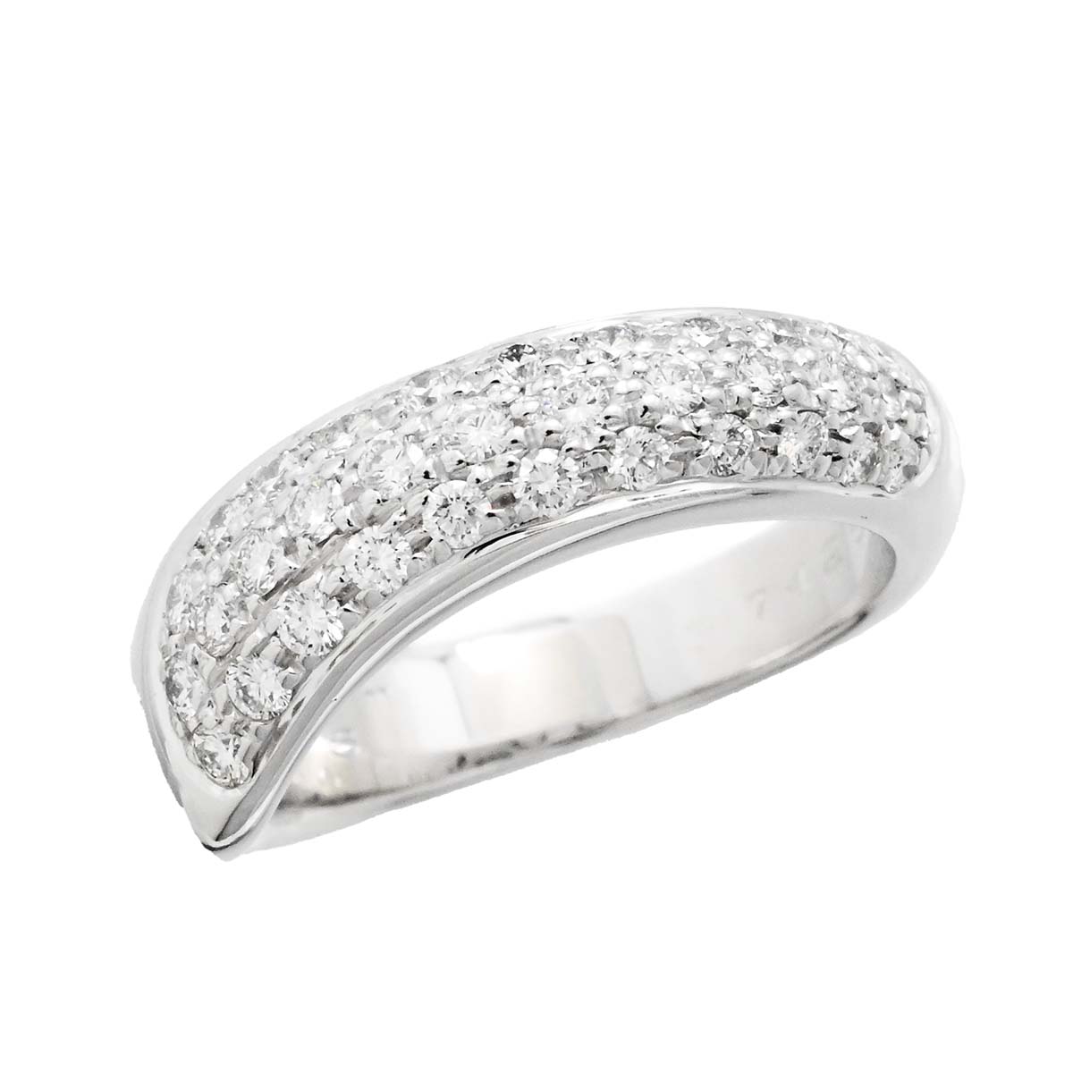 ショーメ CHAUMET 750WG ホワイトゴールド ダイヤ ヴェニス リング 9.5号 レディース  3574