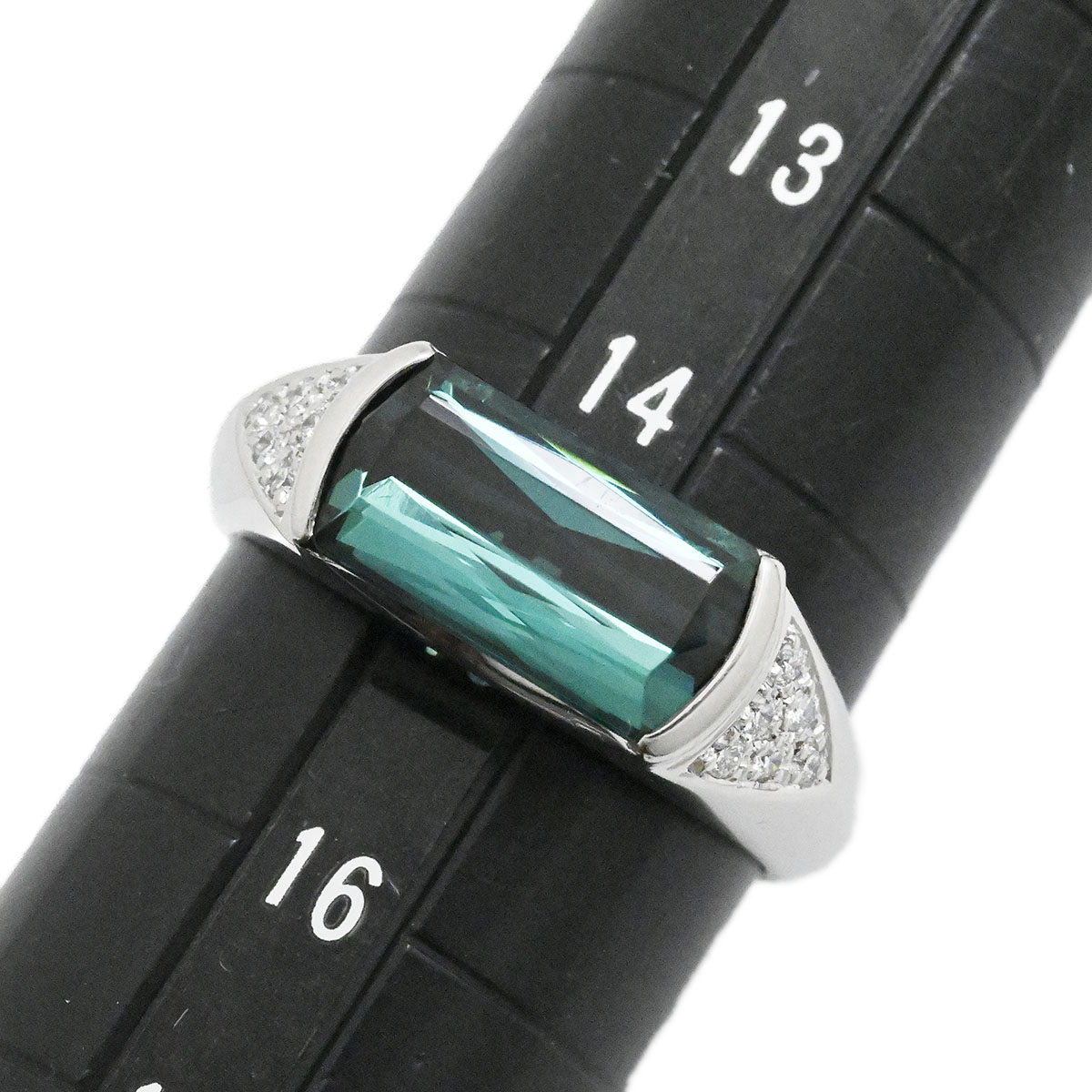 タサキ TASAKI Pt900 トルマリン2.58ct ダイヤ0.08ct プラチナ リング サイズ15号 レディース  3933