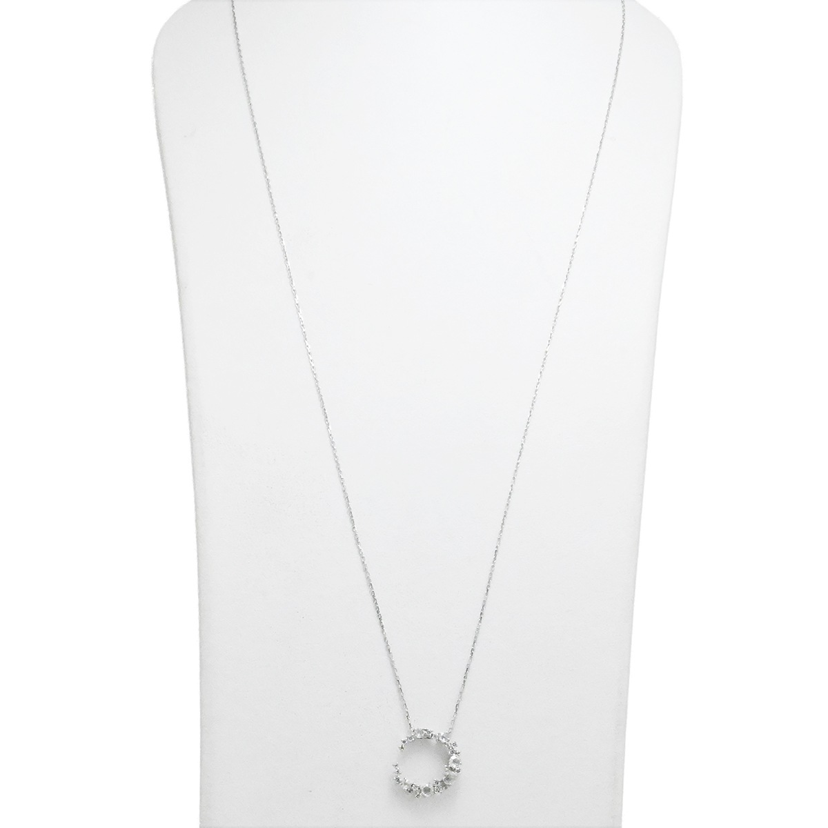 セイレーンアズール Sirena Azzurro Pt900/850 ダイヤ0.52ct 0.02ct ムーンネックレス レディース  3980