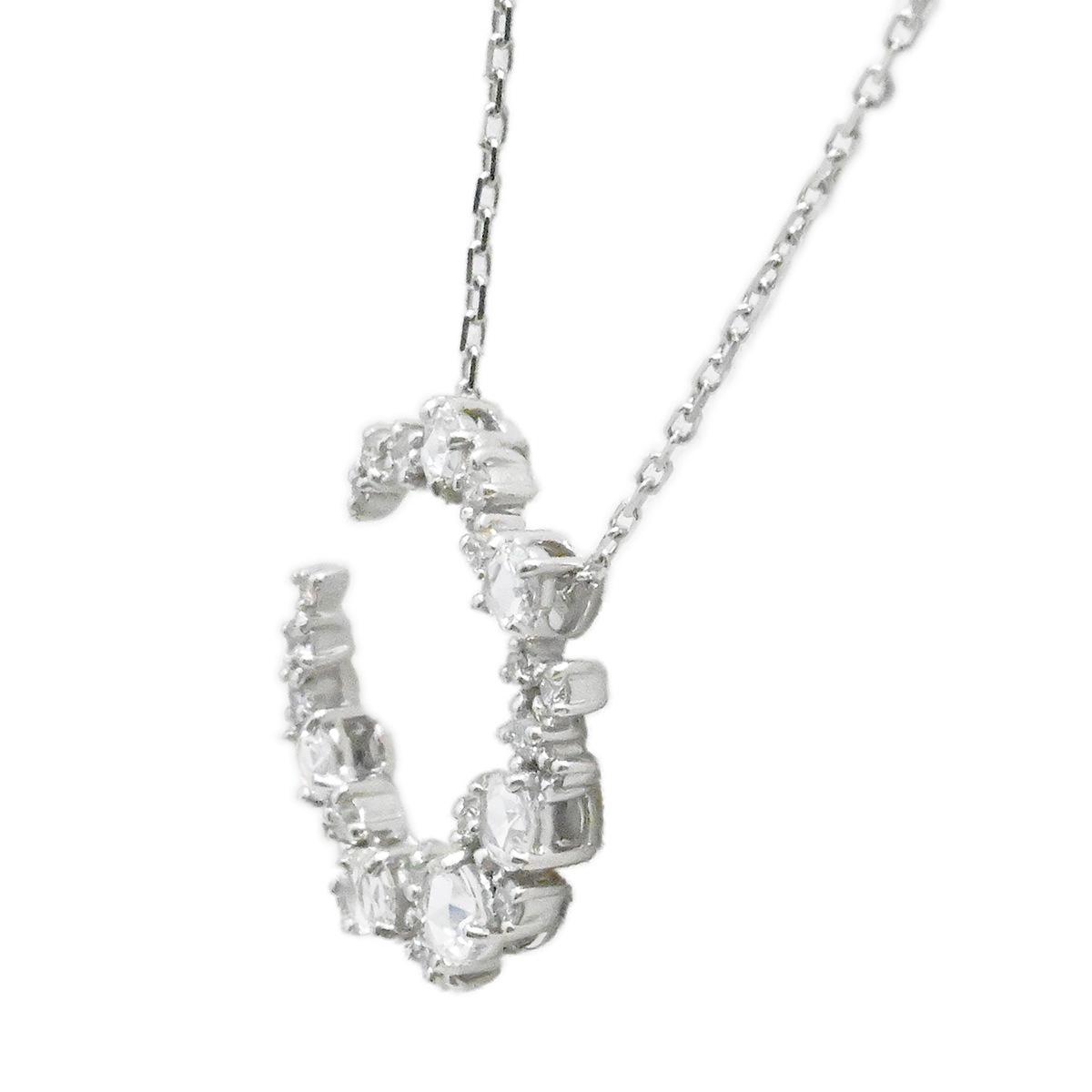 セイレーンアズール Sirena Azzurro Pt900/850 ダイヤ0.52ct 0.02ct ムーンネックレス レディース  3980