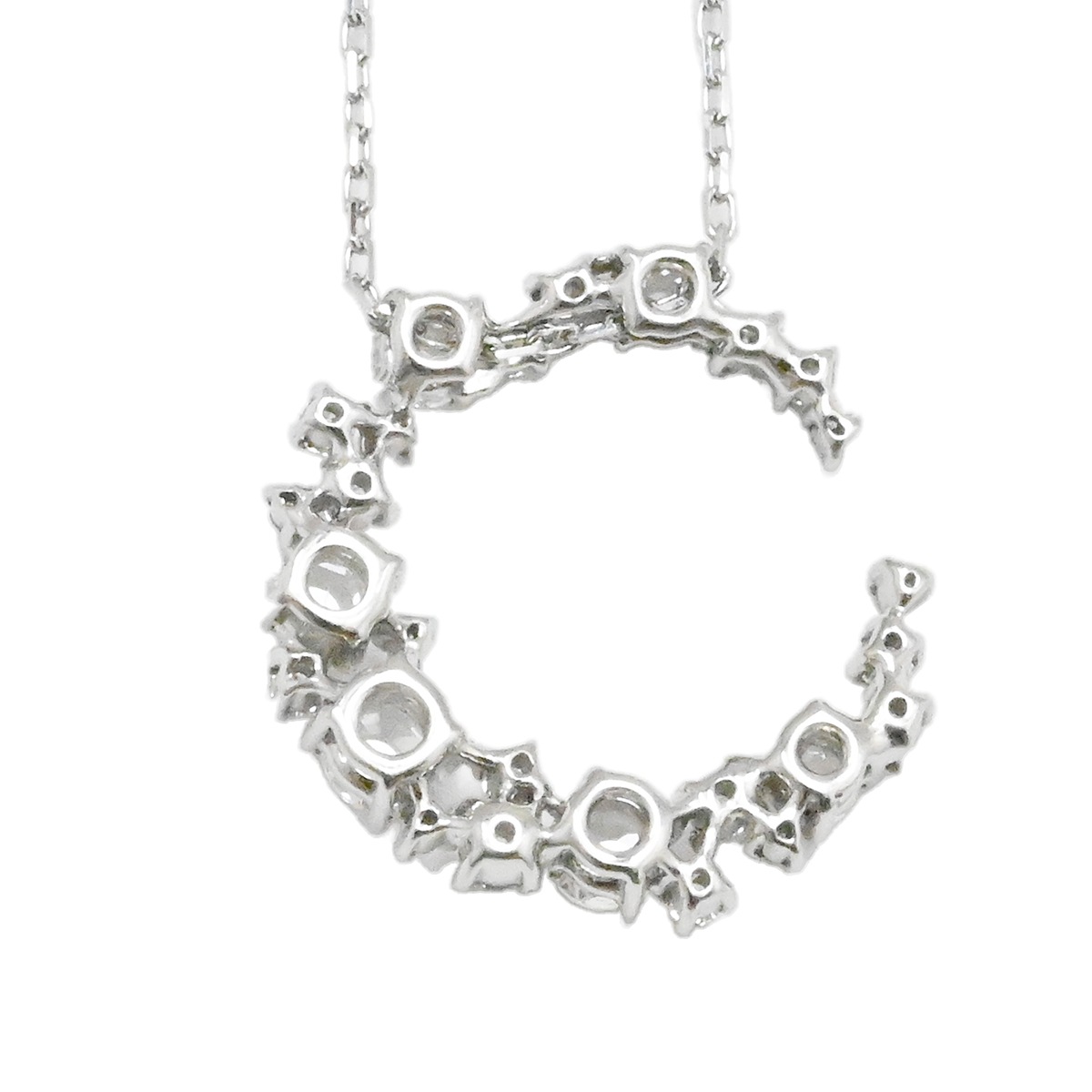 セイレーンアズール Sirena Azzurro Pt900/850 ダイヤ0.52ct 0.02ct ムーンネックレス レディース  3980