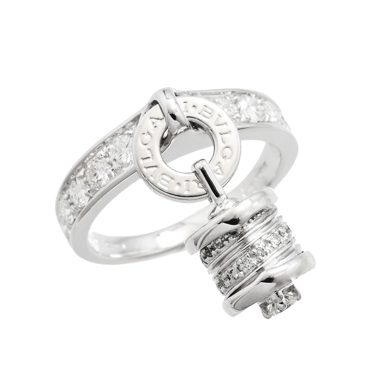 ブルガリ BVLGARI 750WG ホワイトゴールド ダイヤ ビーゼロワン B-zero1 エレメント リング 12号 レディース  3575