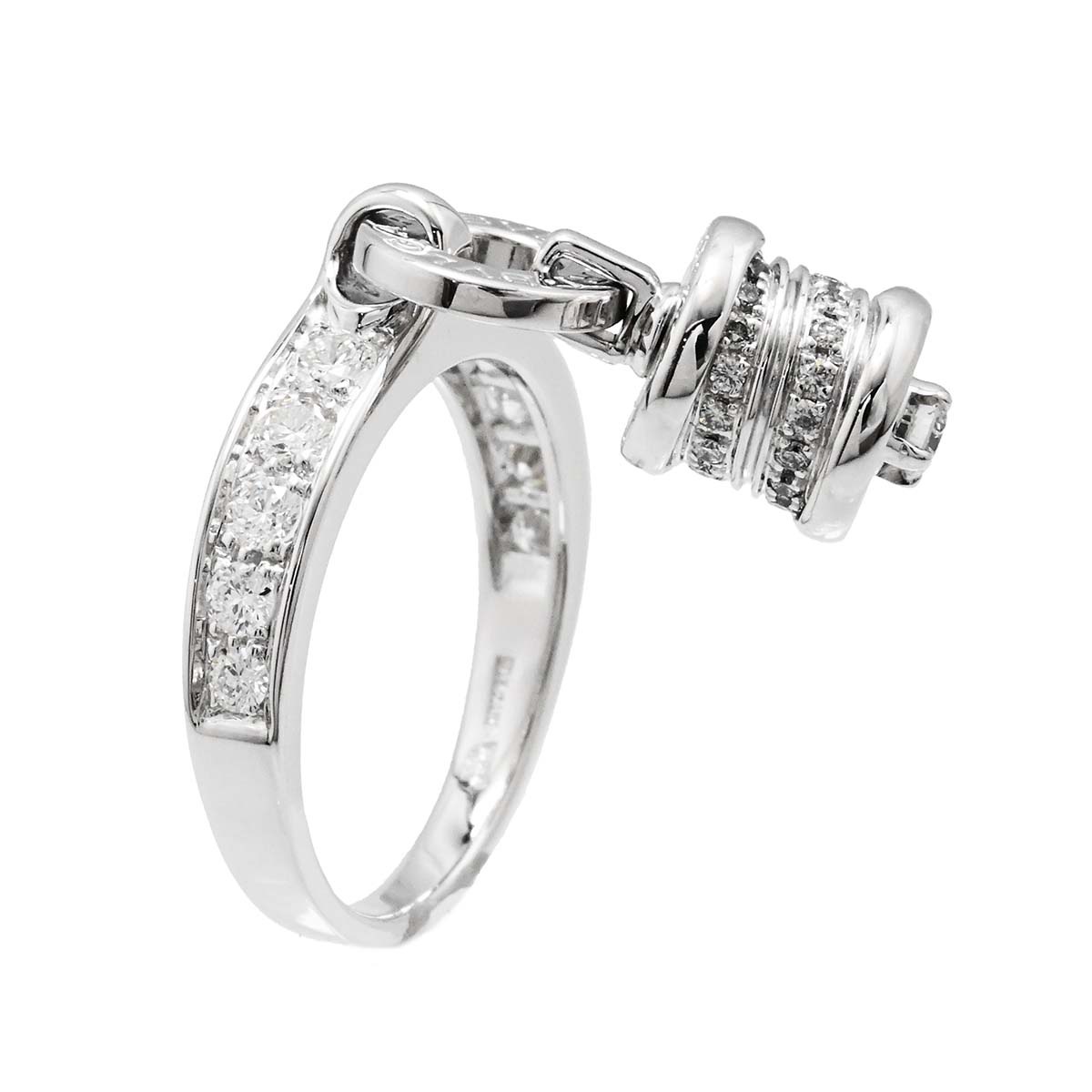 ブルガリ BVLGARI 750WG ホワイトゴールド ダイヤ ビーゼロワン B-zero1 エレメント リング 12号 レディース  3575