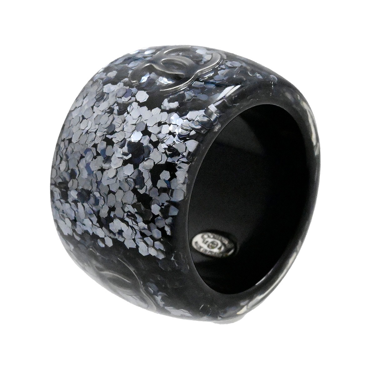 シャネル CHANEL 12A ココマーク プラスチック シルバーカラー リング 13号 レディース 3701