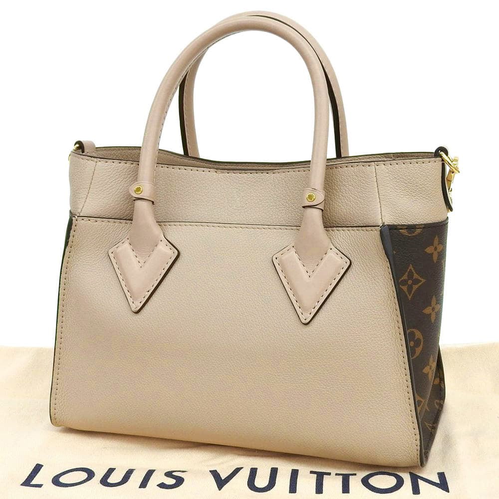 ルイヴィトン LOUIS VUITTON オンマイサイドPM 2WAY ハンドバッグ ショルダー 斜め掛け レザー モノグラム グレージュ レディース M57729 4661