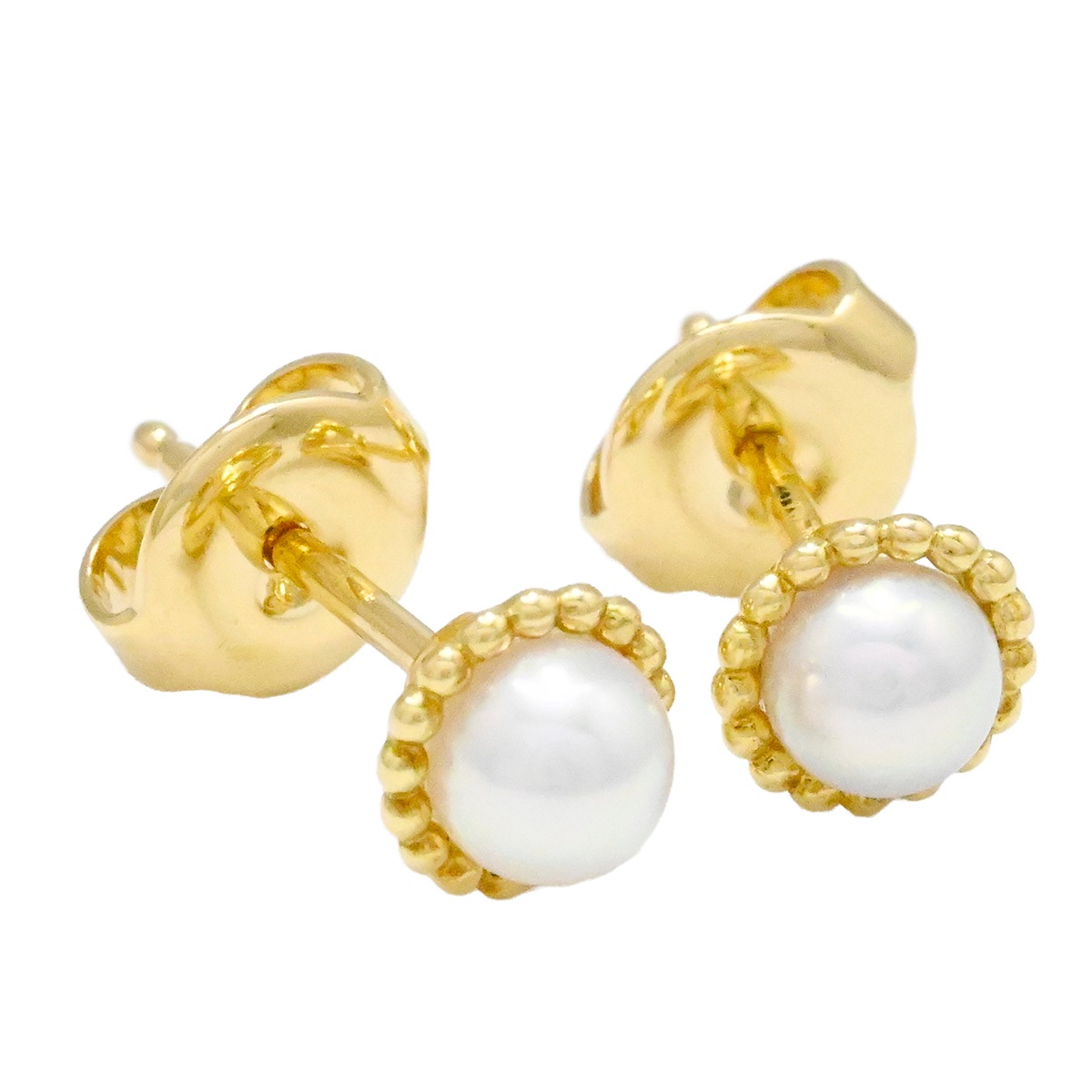 ミキモト MIKIMOTO K18YG イエローゴールド ベビーパール ピアス レディース  3981