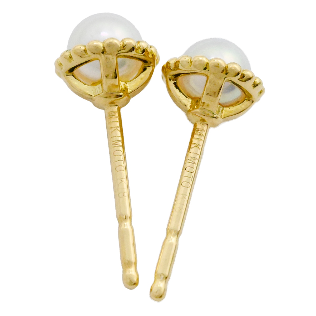 ミキモト MIKIMOTO K18YG イエローゴールド ベビーパール ピアス レディース  3981