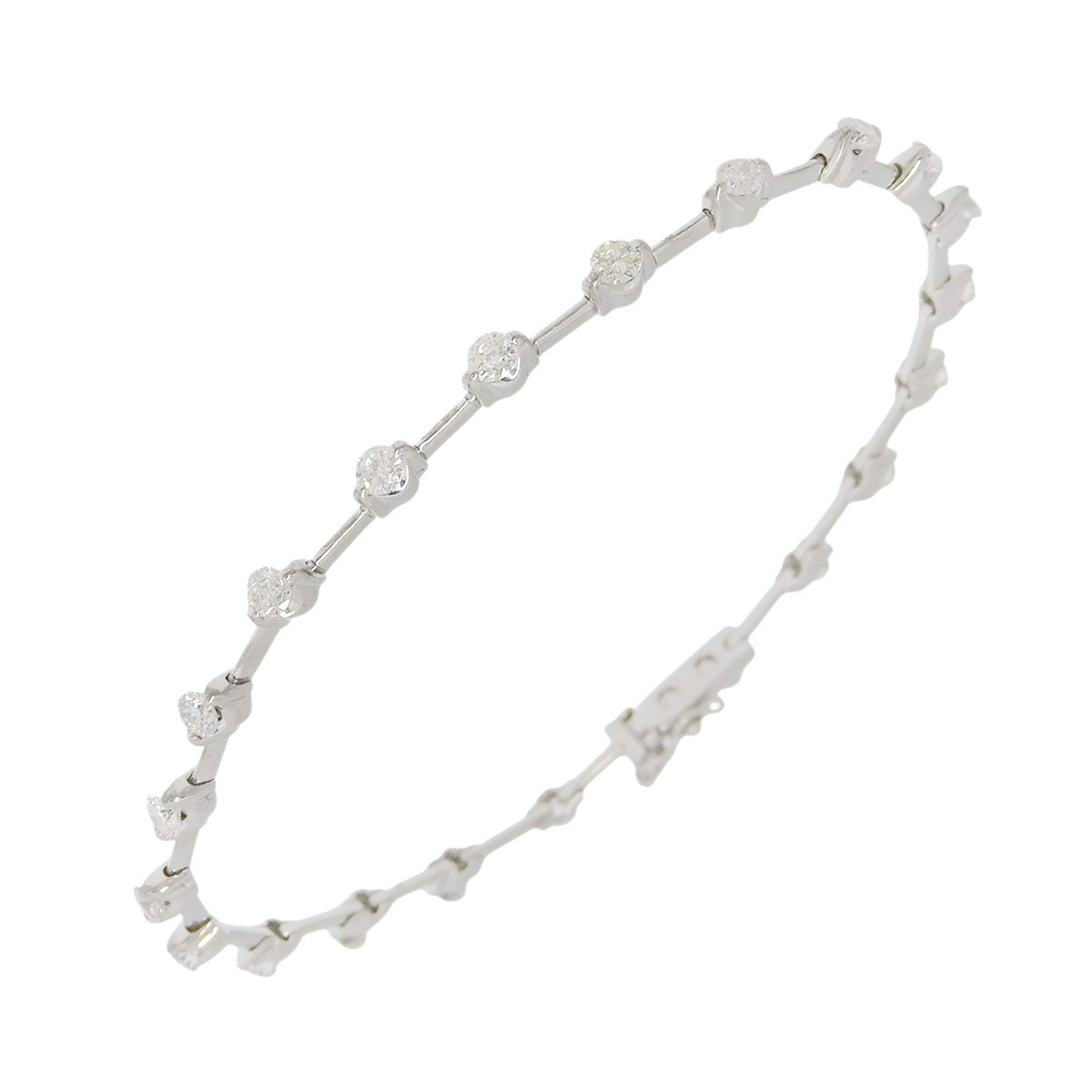 K18WG ホワイトゴールド ダイヤモンド 2.00ct 20連+2粒 ブレスレット レディース 4787