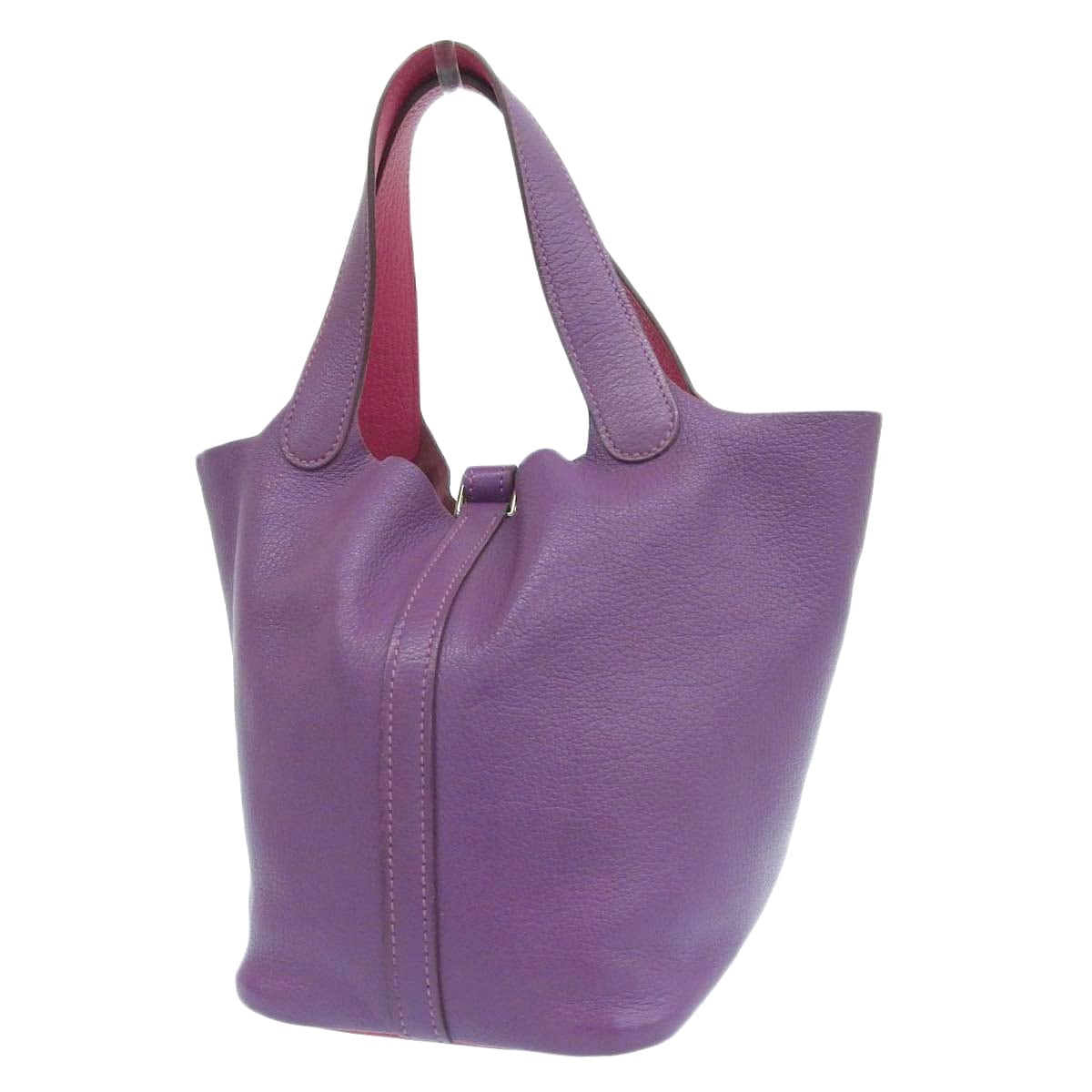エルメス HERMES ピコタンPM バイカラー シェーブル パープル×ピンク レディース □K刻印 4275
