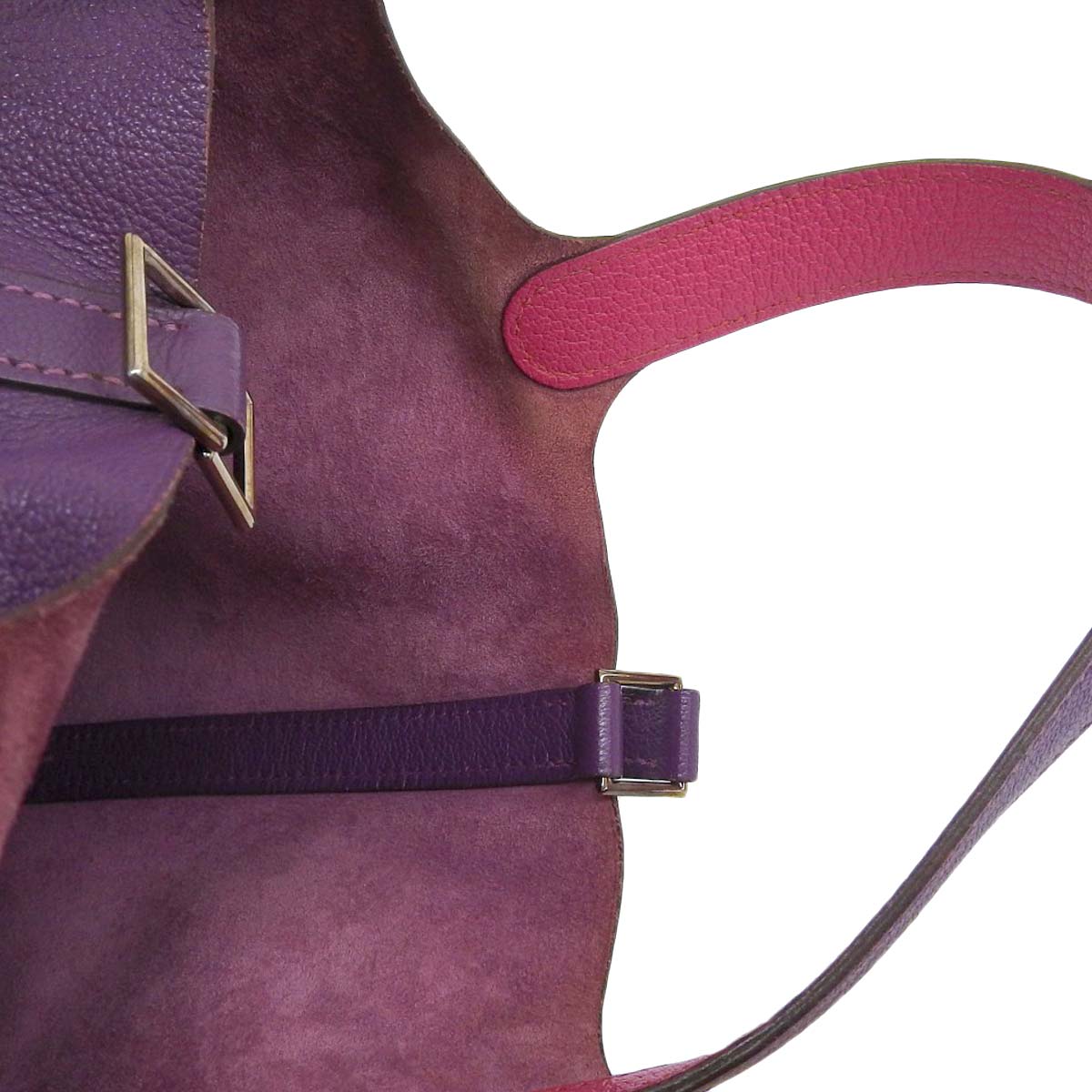 エルメス HERMES ピコタンPM バイカラー シェーブル パープル