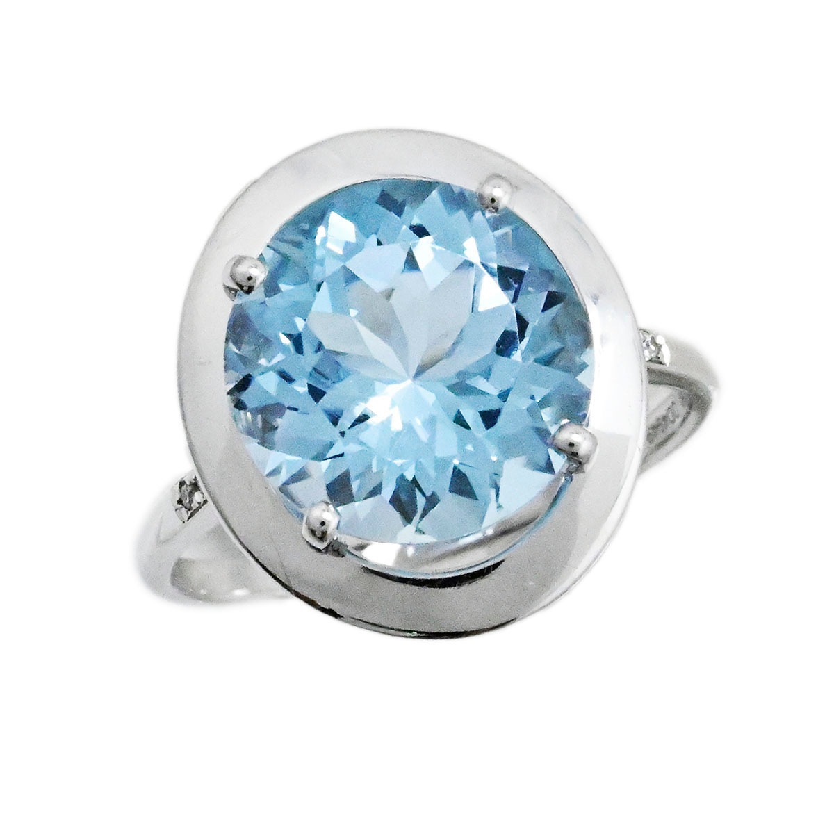 モーブッサン MAUBOUSSIN　ヴレモントア 750WG ダイヤ ホワイトゴールド トパーズ リング サイズ13.5号 レディース  3776