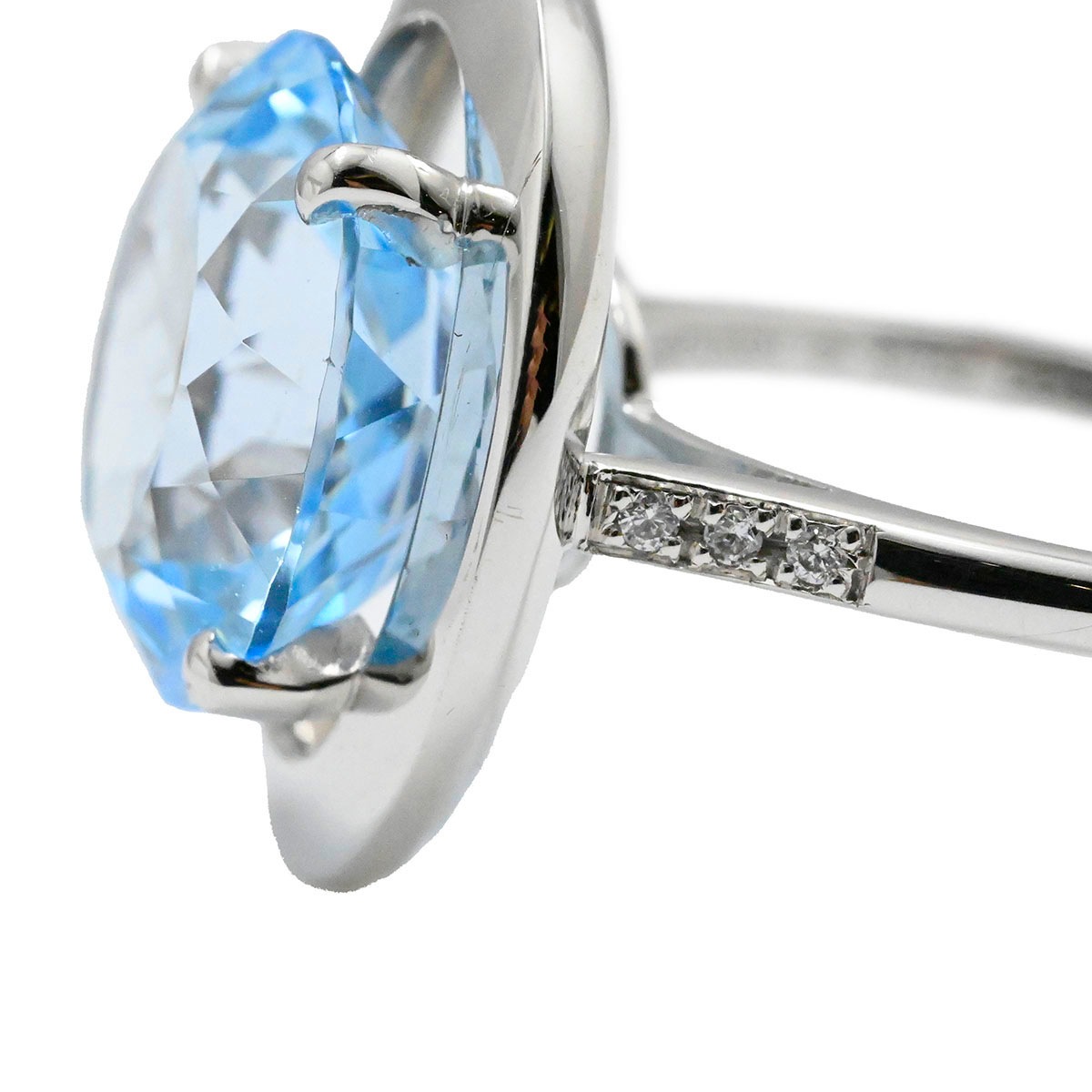 モーブッサン MAUBOUSSIN　ヴレモントア 750WG ダイヤ ホワイトゴールド トパーズ リング サイズ13.5号 レディース  3776