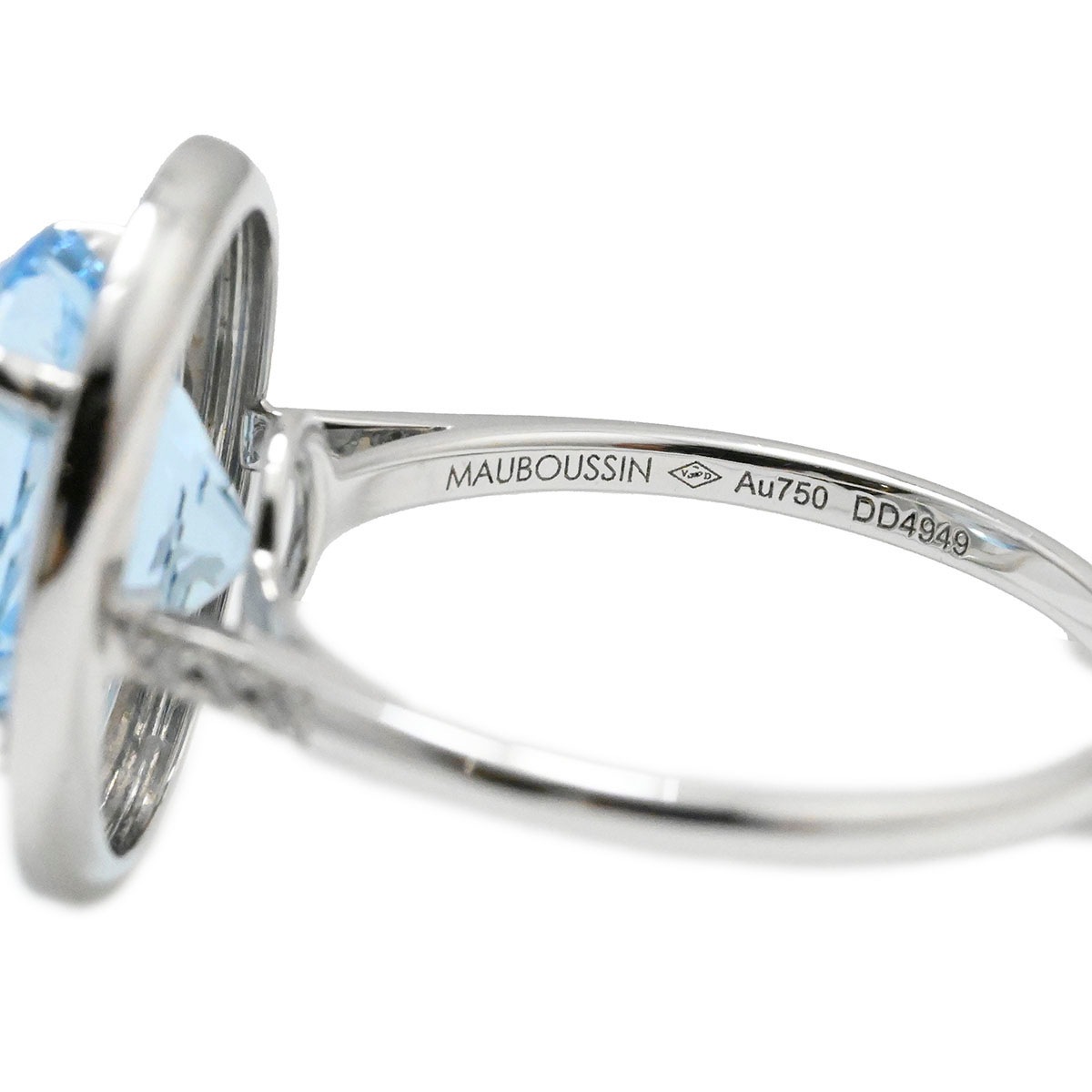 モーブッサン MAUBOUSSIN　ヴレモントア 750WG ダイヤ ホワイトゴールド トパーズ リング サイズ13.5号 レディース  3776