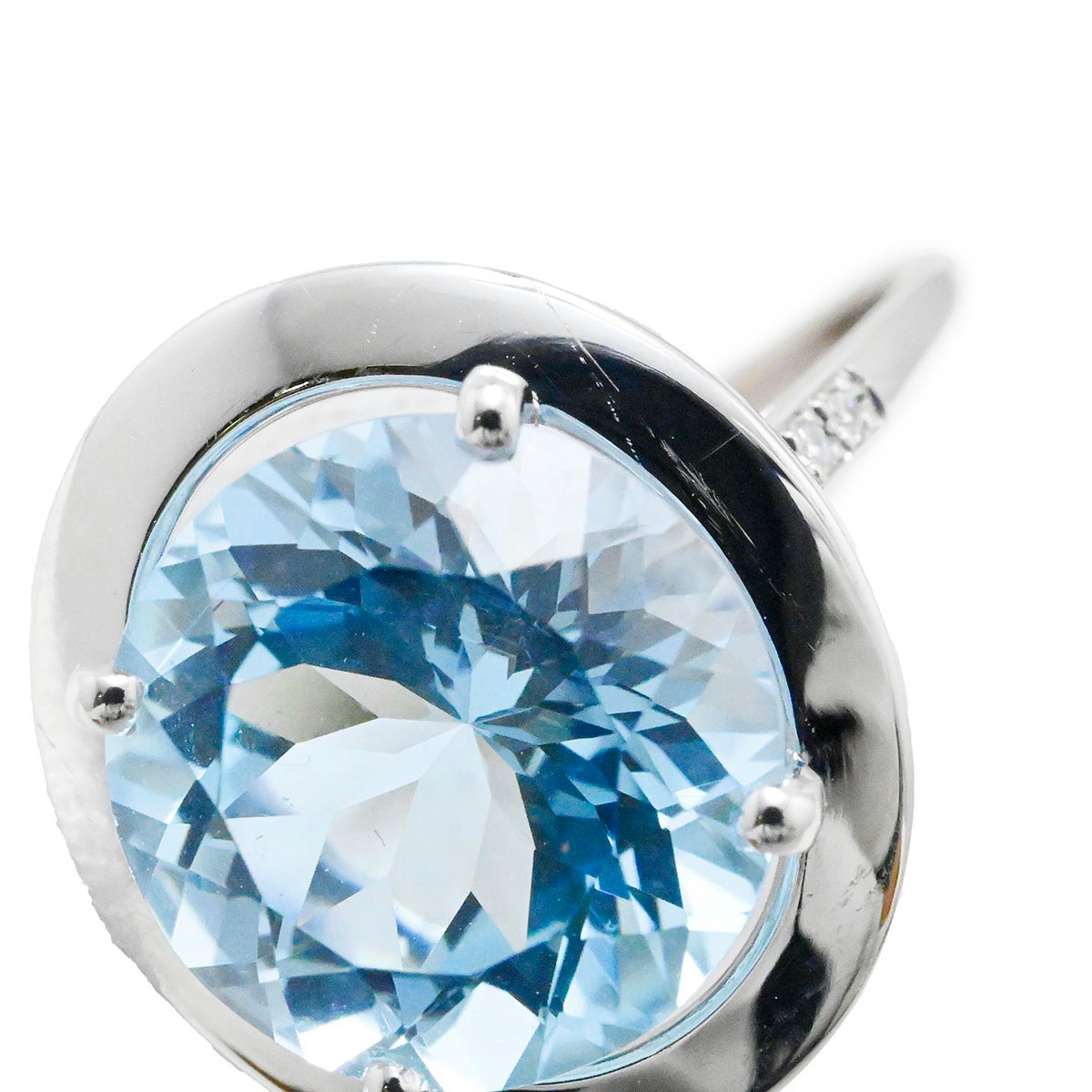 モーブッサン MAUBOUSSIN　ヴレモントア 750WG ダイヤ ホワイトゴールド トパーズ リング サイズ13.5号 レディース  3776