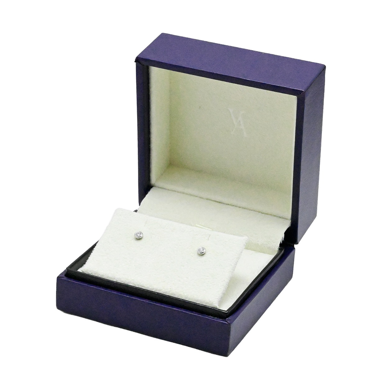 ヴァンドーム V/D Vendome Aoyama PT950/900 ダイヤ１粒 スタッドピアス レディース  3982