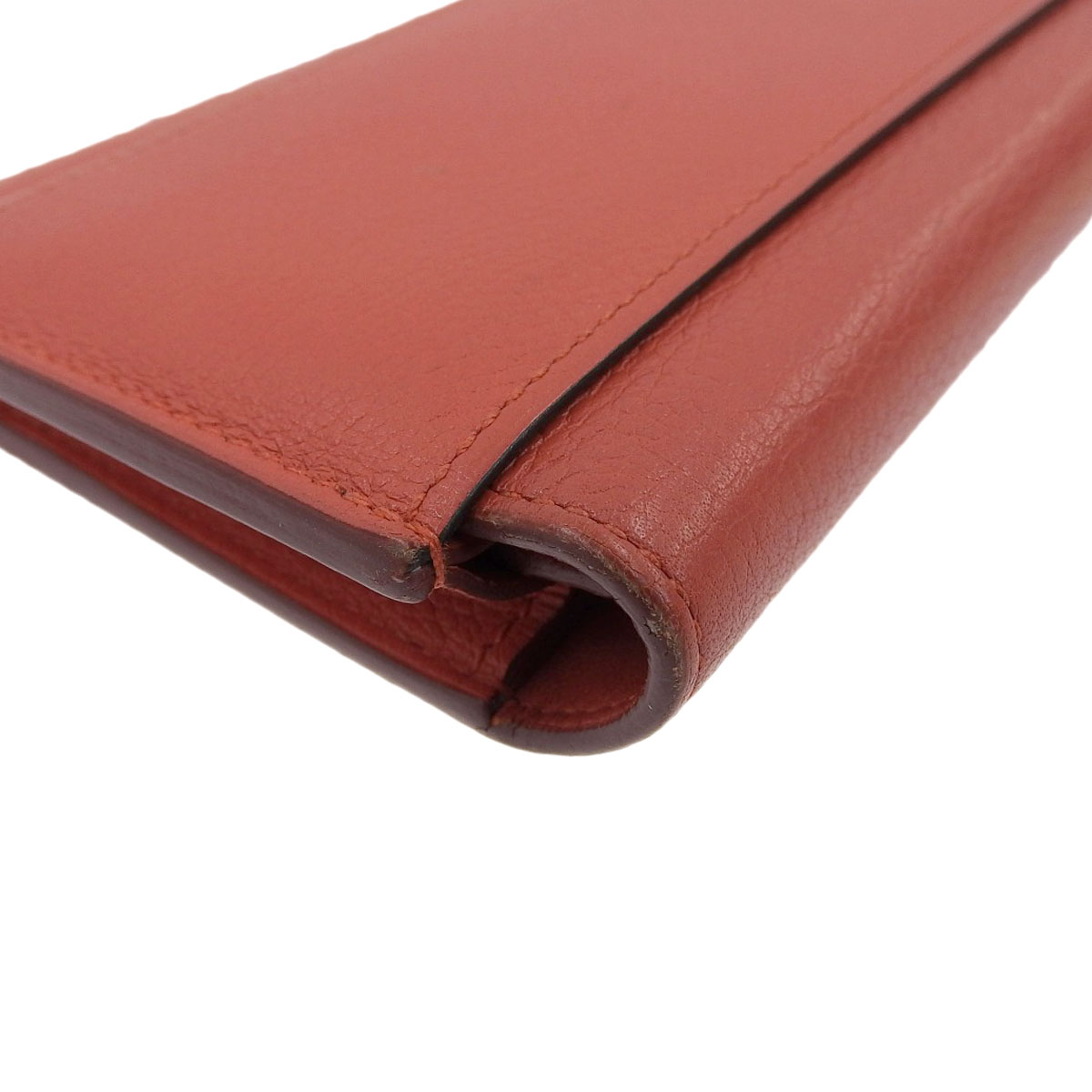 エルメス Hermes パッサン ロング 長財布 エバーカーフ レッド系 レディース X刻印 2016年 8542