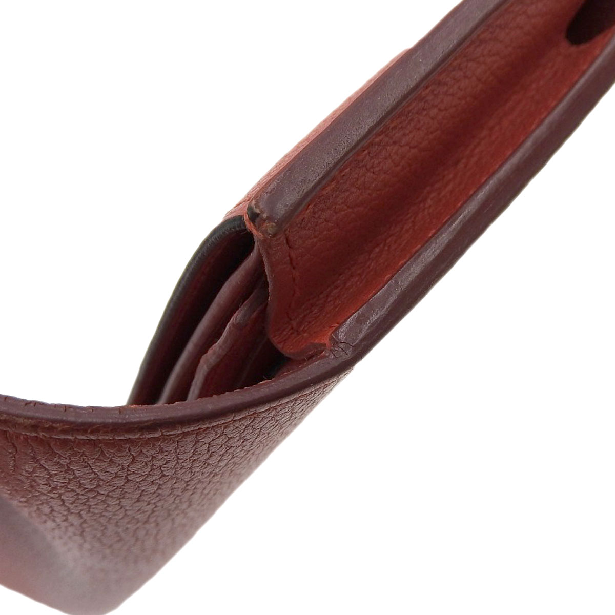 エルメス Hermes パッサン ロング 長財布 エバーカーフ レッド系 レディース X刻印 2016年 8542