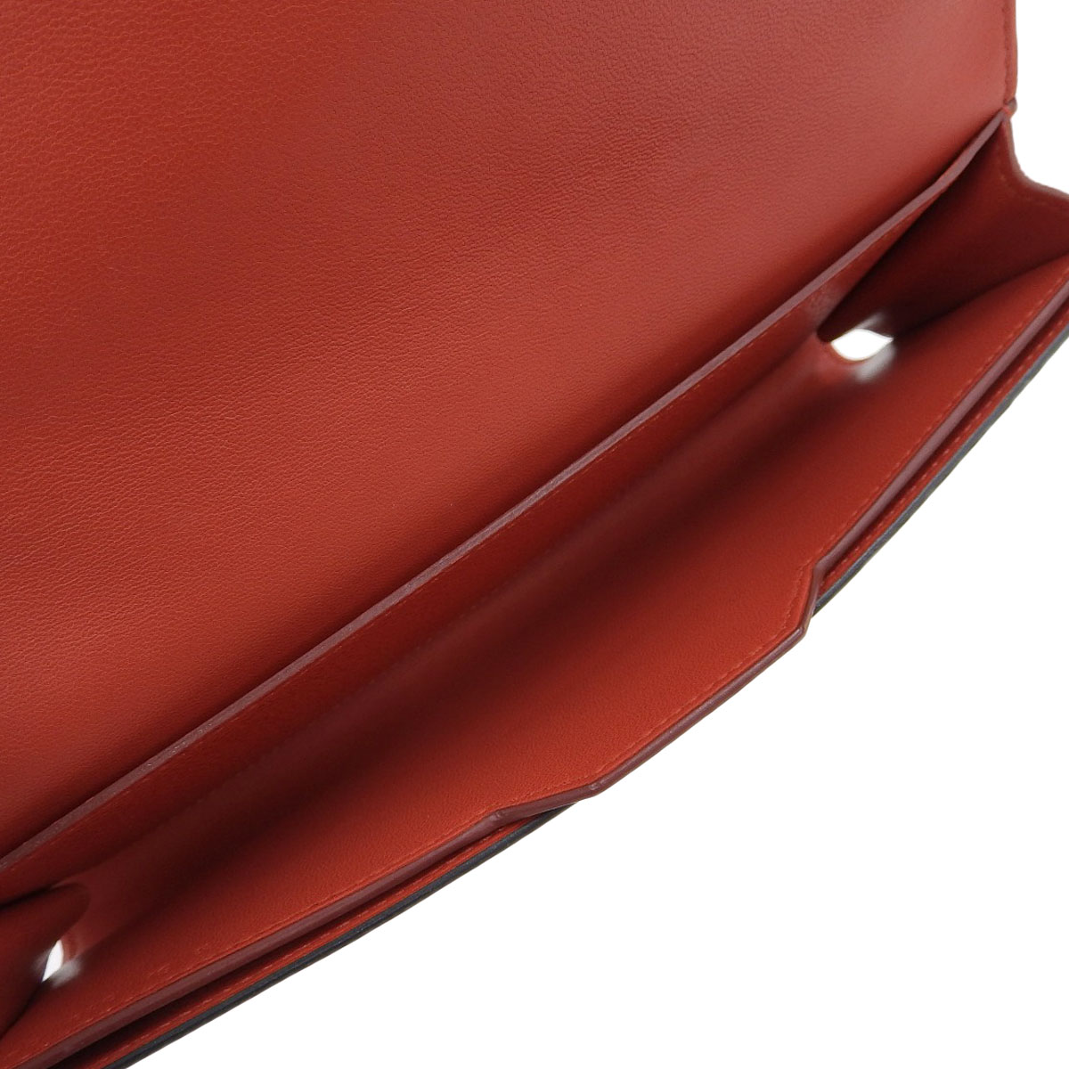 エルメス Hermes パッサン ロング 長財布 エバーカーフ レッド系 レディース X刻印 2016年 8542