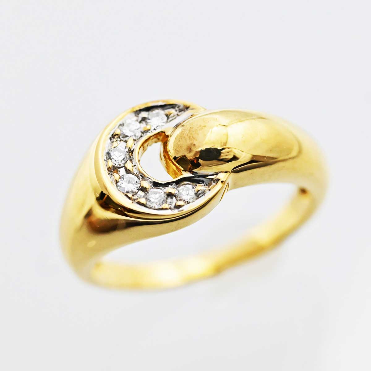 ポンテヴェキオ PONTE VECCHIO K18YG ダイヤ0.07ct ピンキーリング 4号  3324