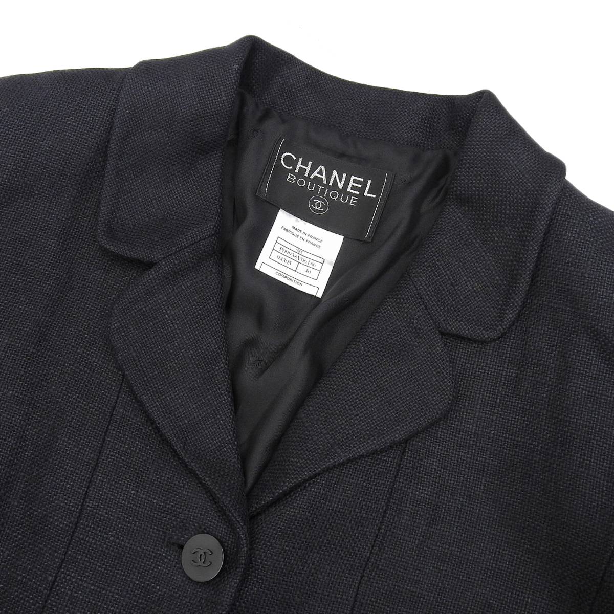CHANEL シャネル テーラードジャケット ビッグボタン ブラック サイズ40 楽天市場】chanel シャネル ジャケット size 40の通販